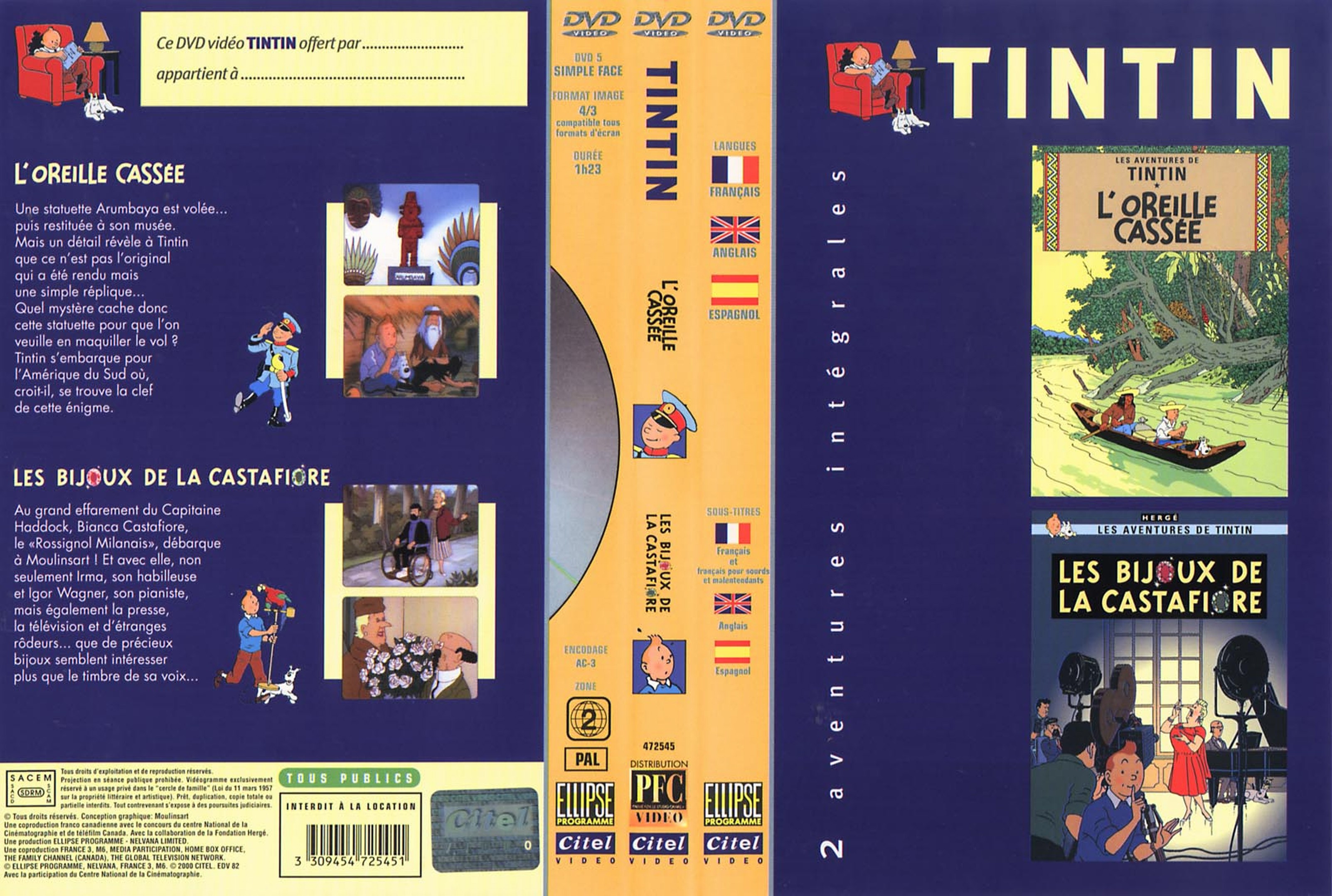Jaquette DVD Tintin - L