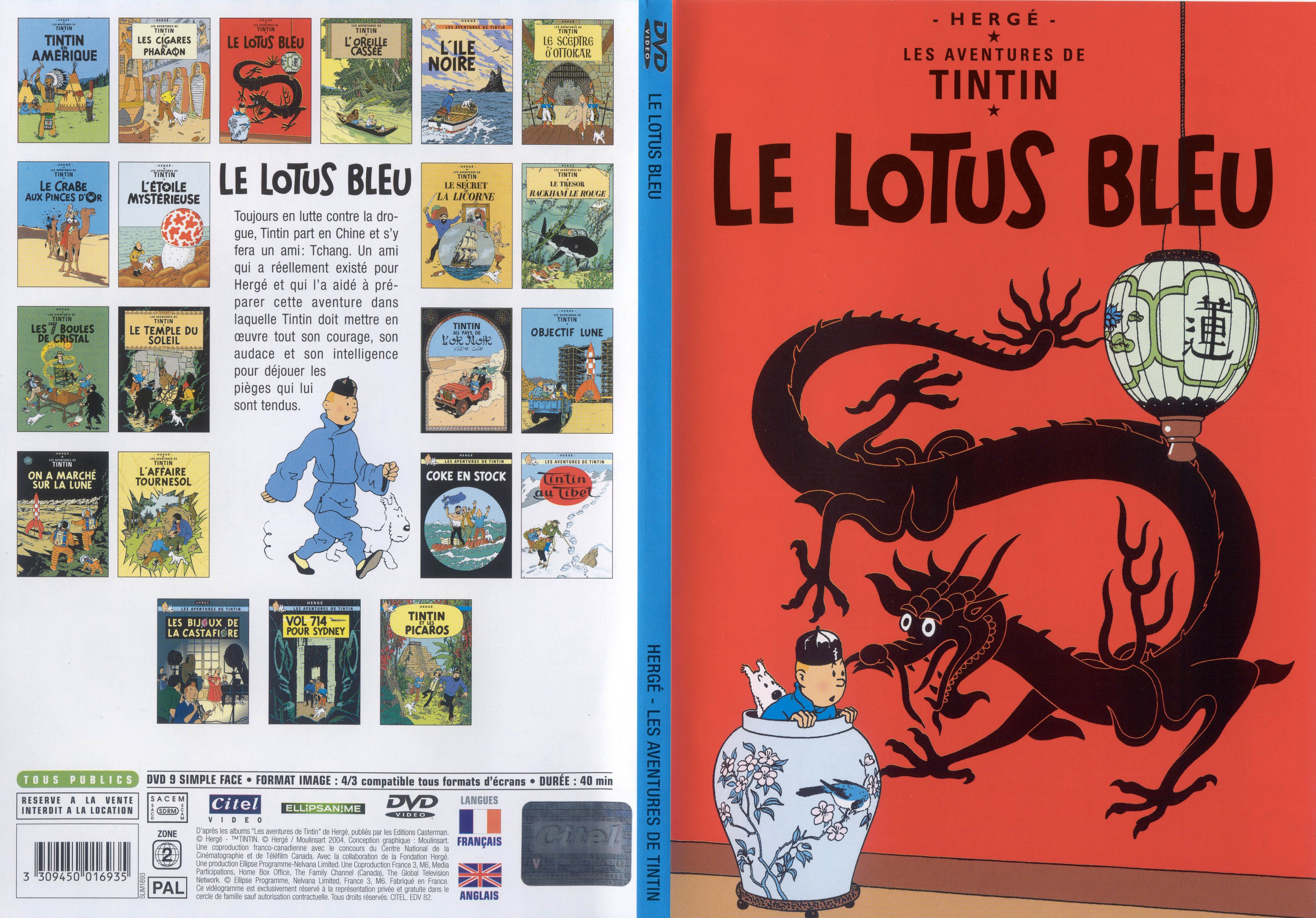 Jaquette DVD Tintin - Le lotus bleu