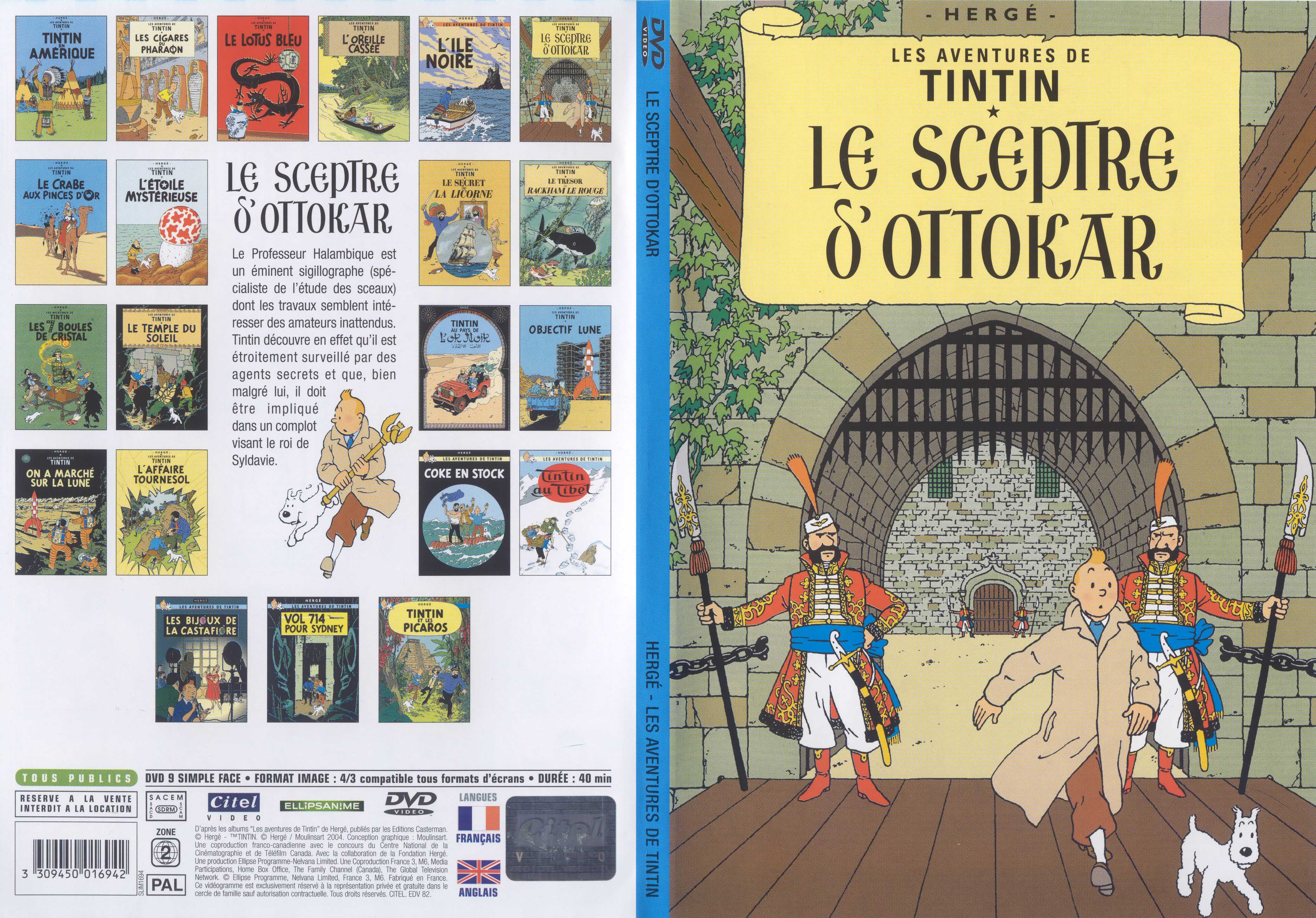 Jaquette DVD Tintin - Le sceptre d