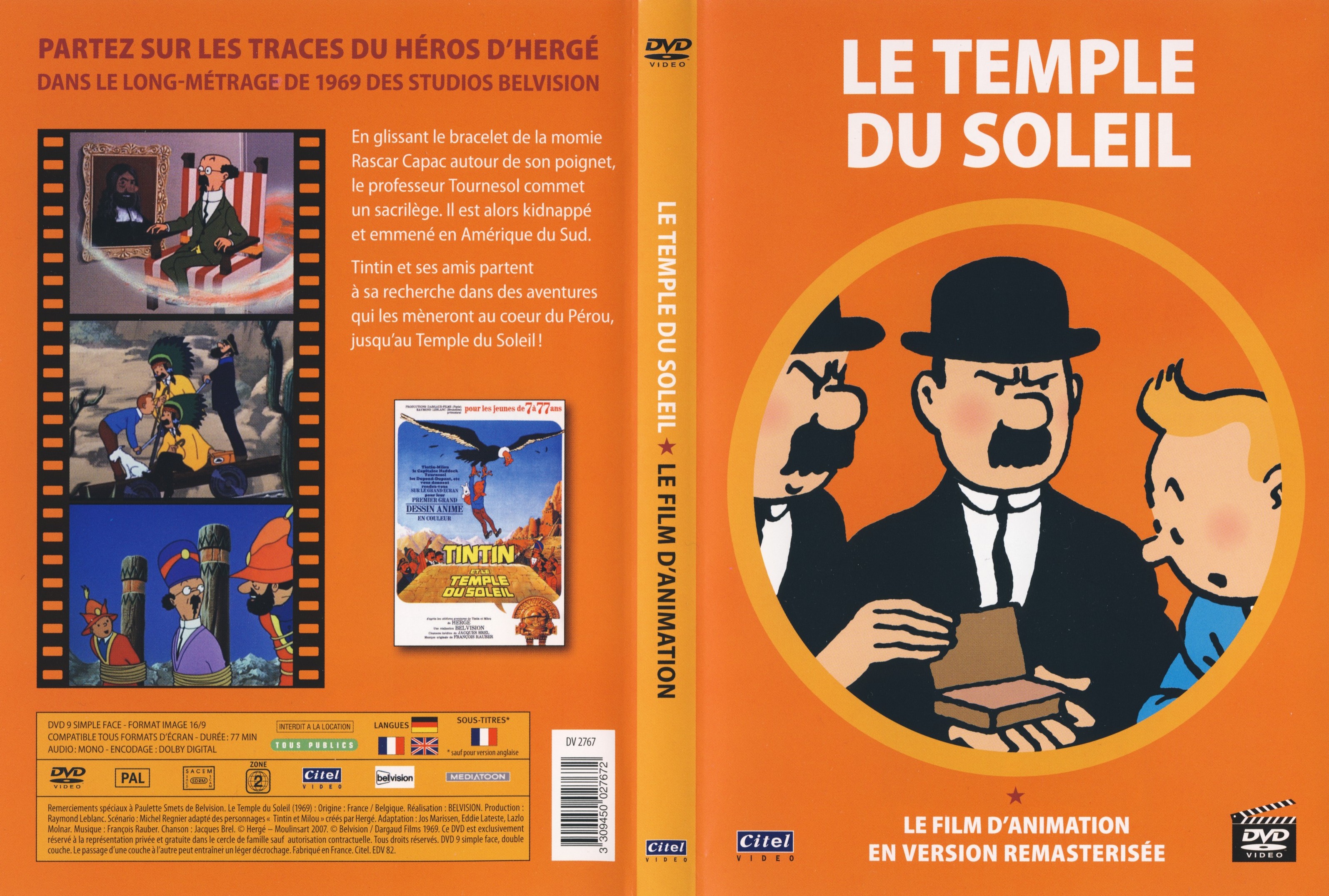 Jaquette DVD Tintin - Le temple du soleil