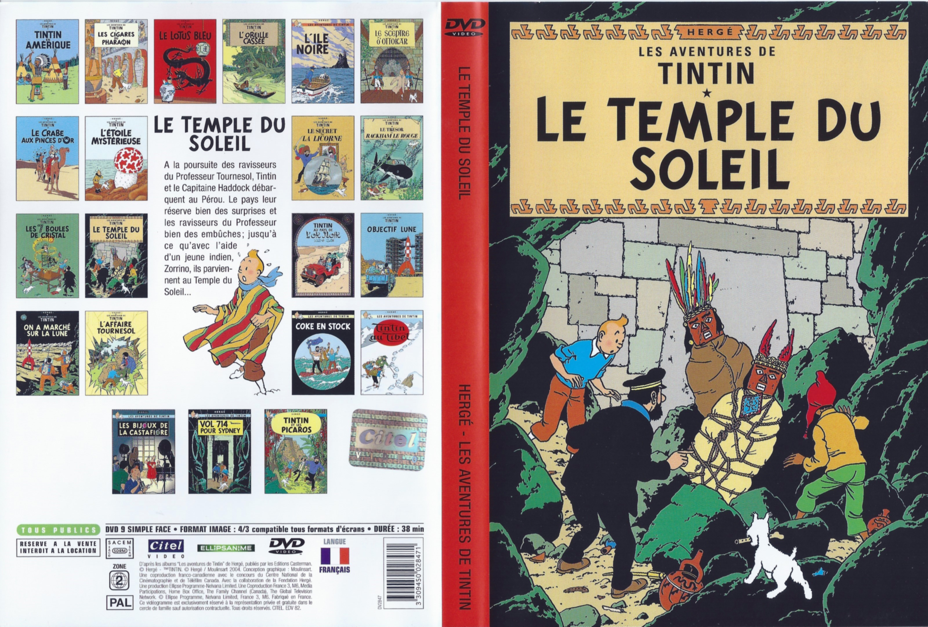 Jaquette DVD Tintin - Le temple du soleil v2