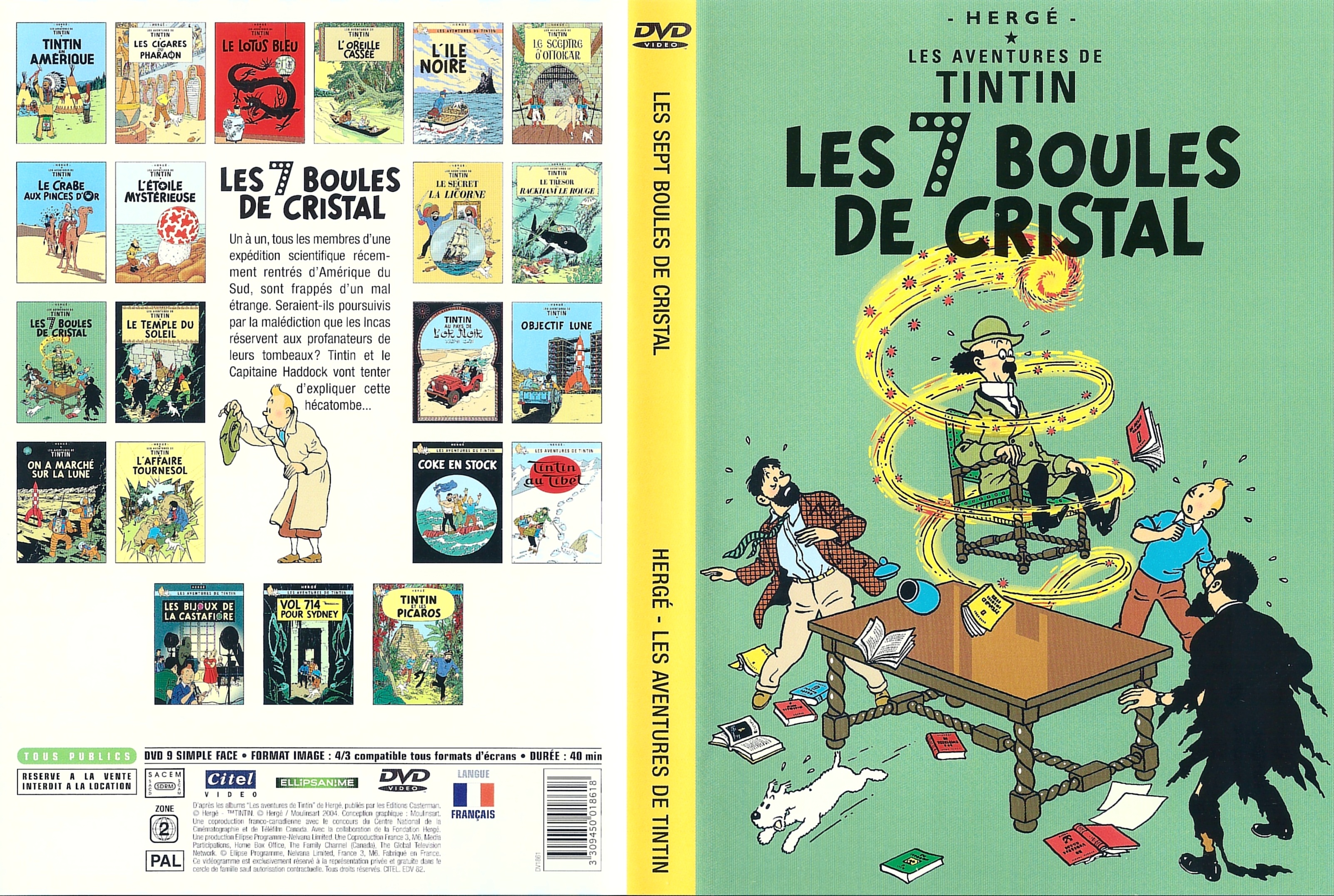 Jaquette DVD Tintin - Les 7 boules de cristal