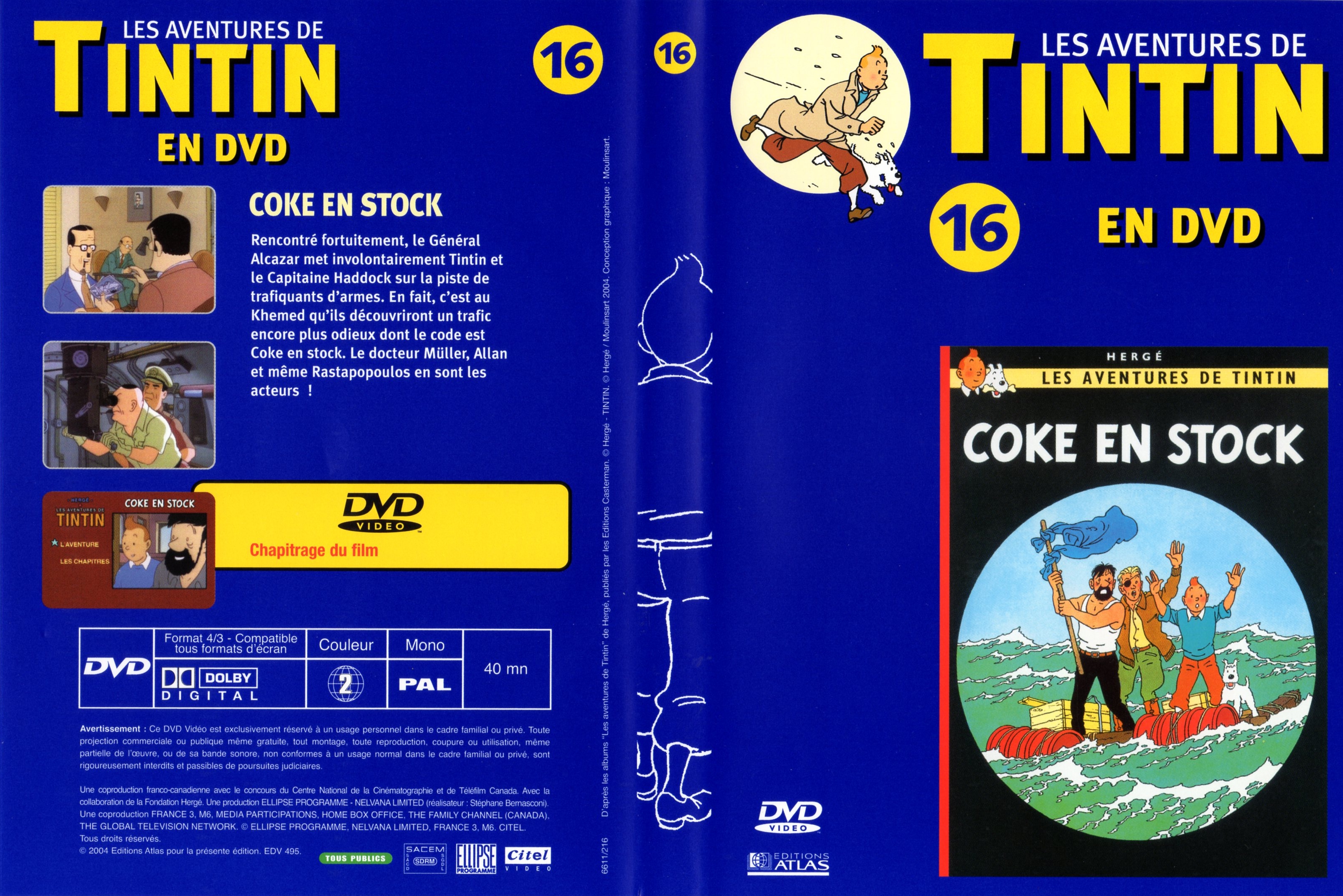Jaquette DVD Tintin - vol 16 - Coke en stock
