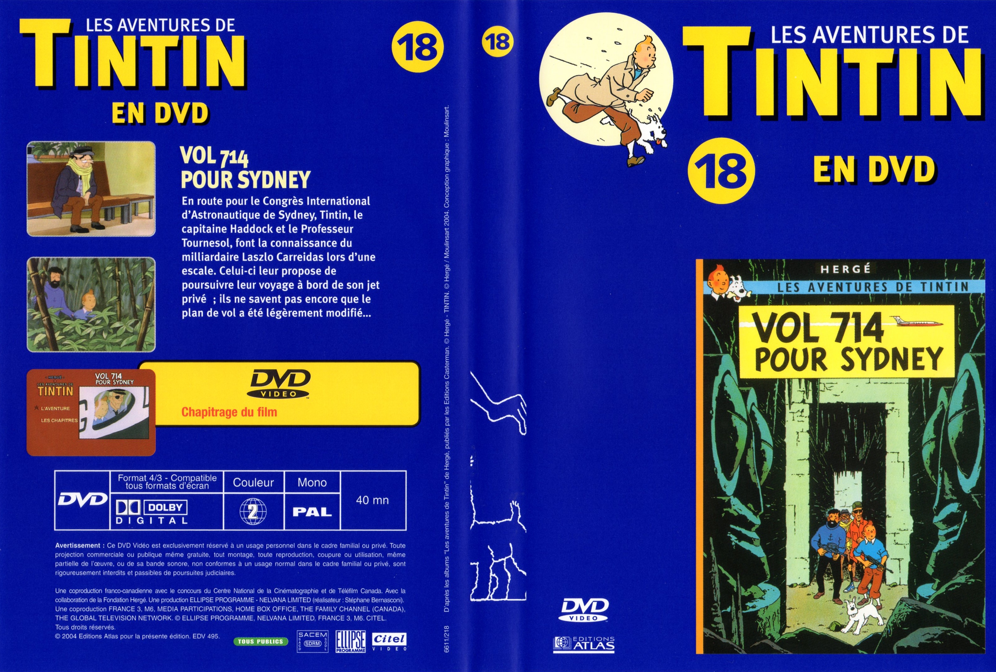 Jaquette DVD Tintin - vol 18 - Vol 714 pour sydney v2