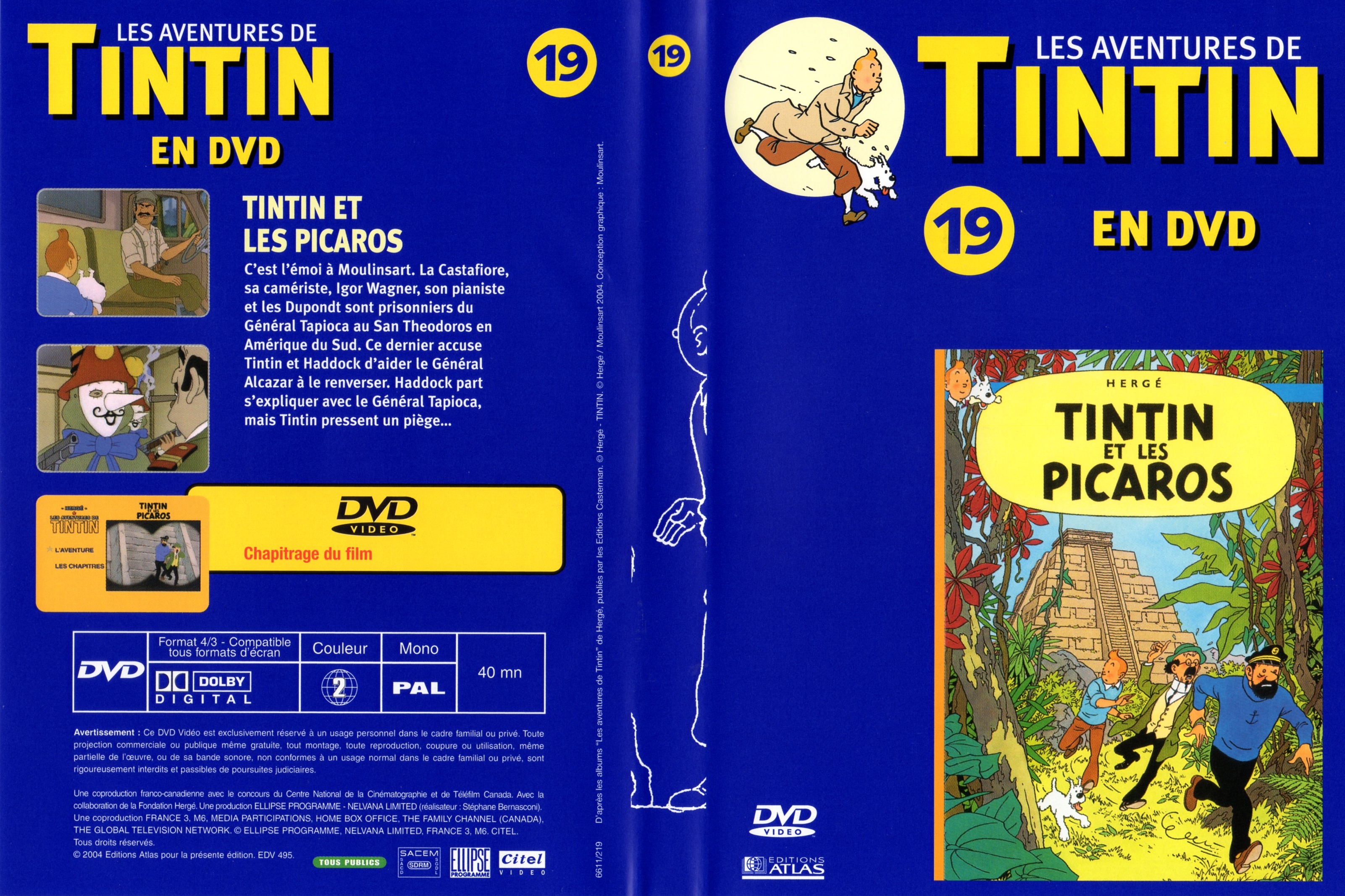 Jaquette DVD Tintin - vol 19 - Tintin et les picaros