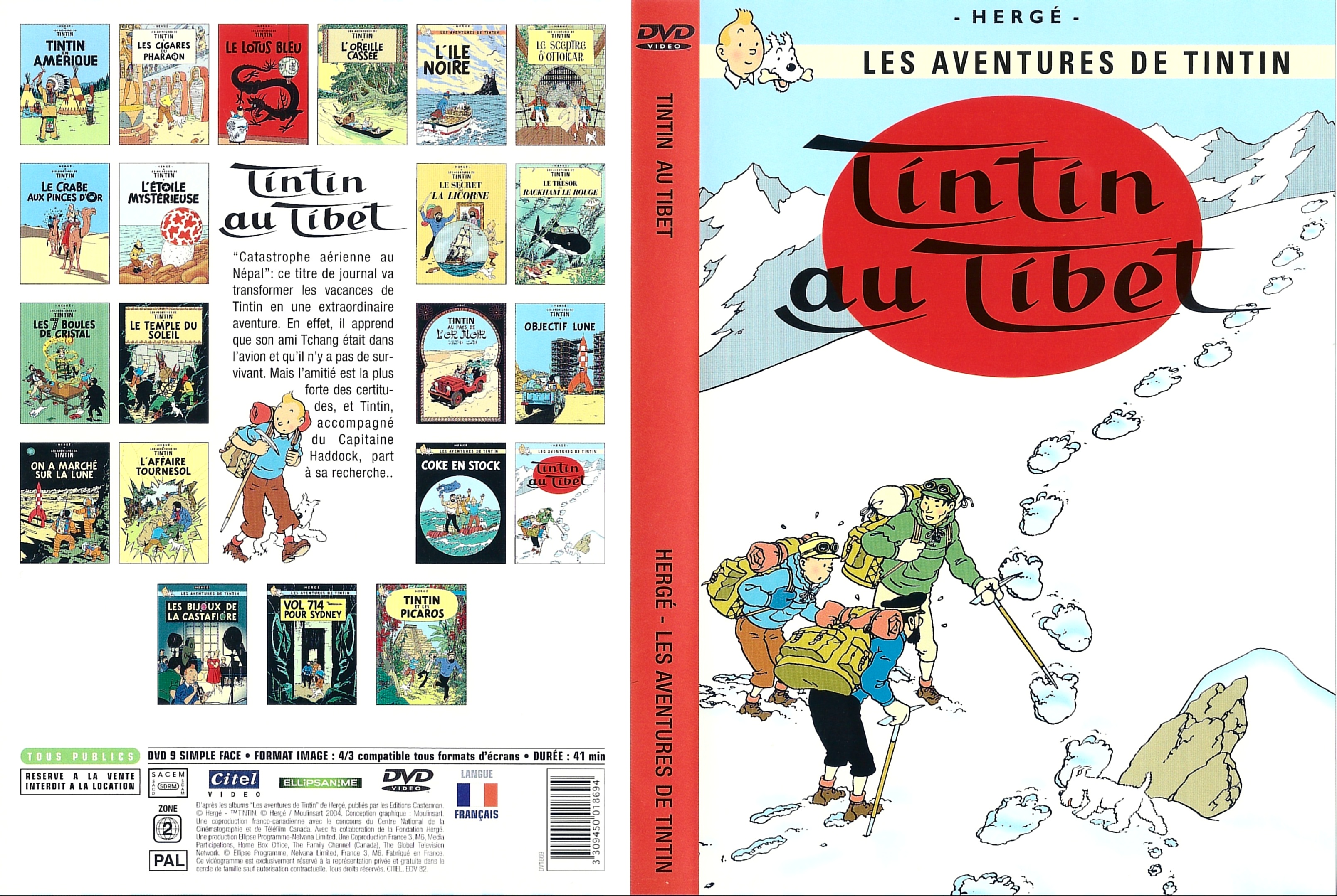 Jaquette DVD Tintin au Tibet