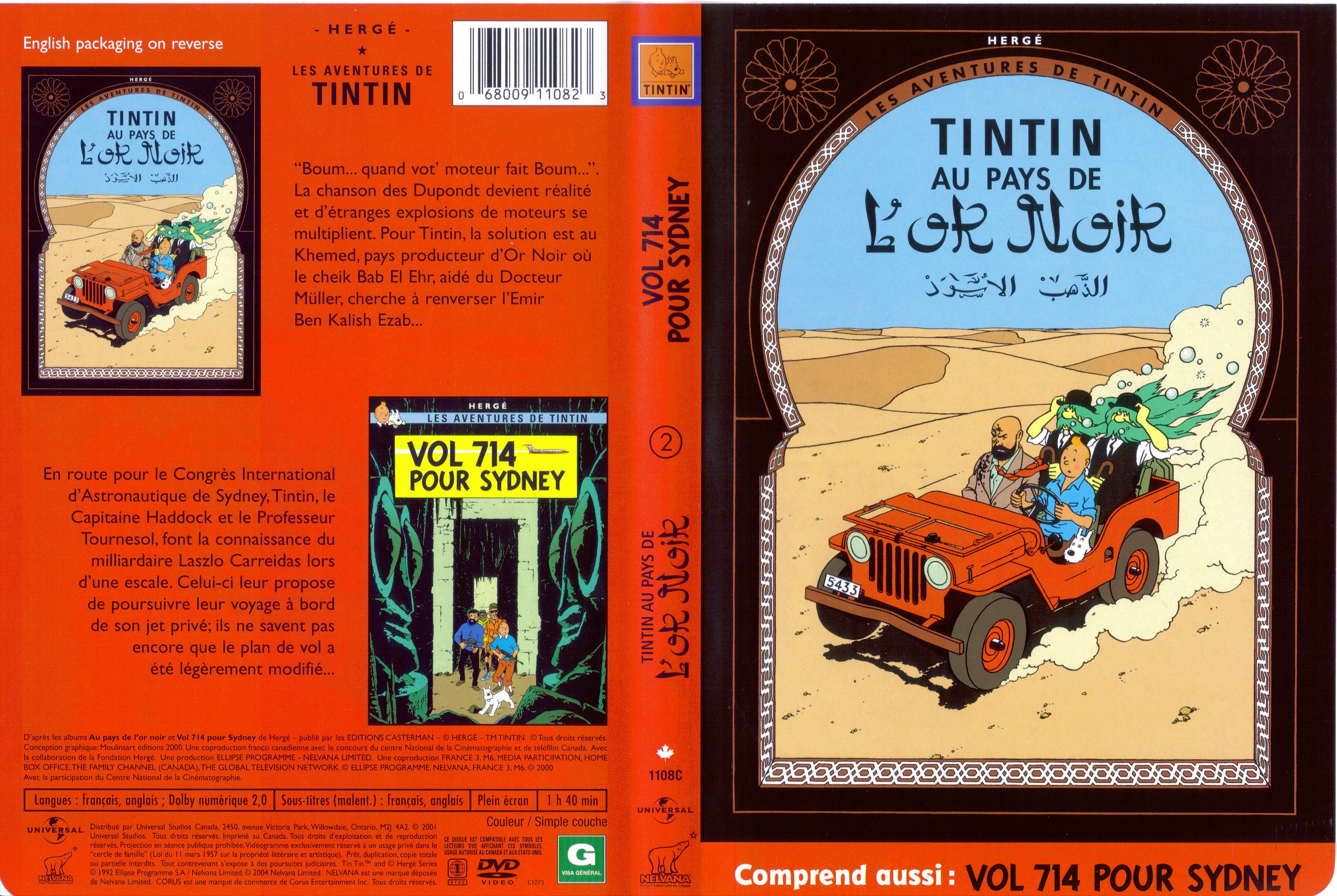 Jaquette DVD Tintin au pays de l