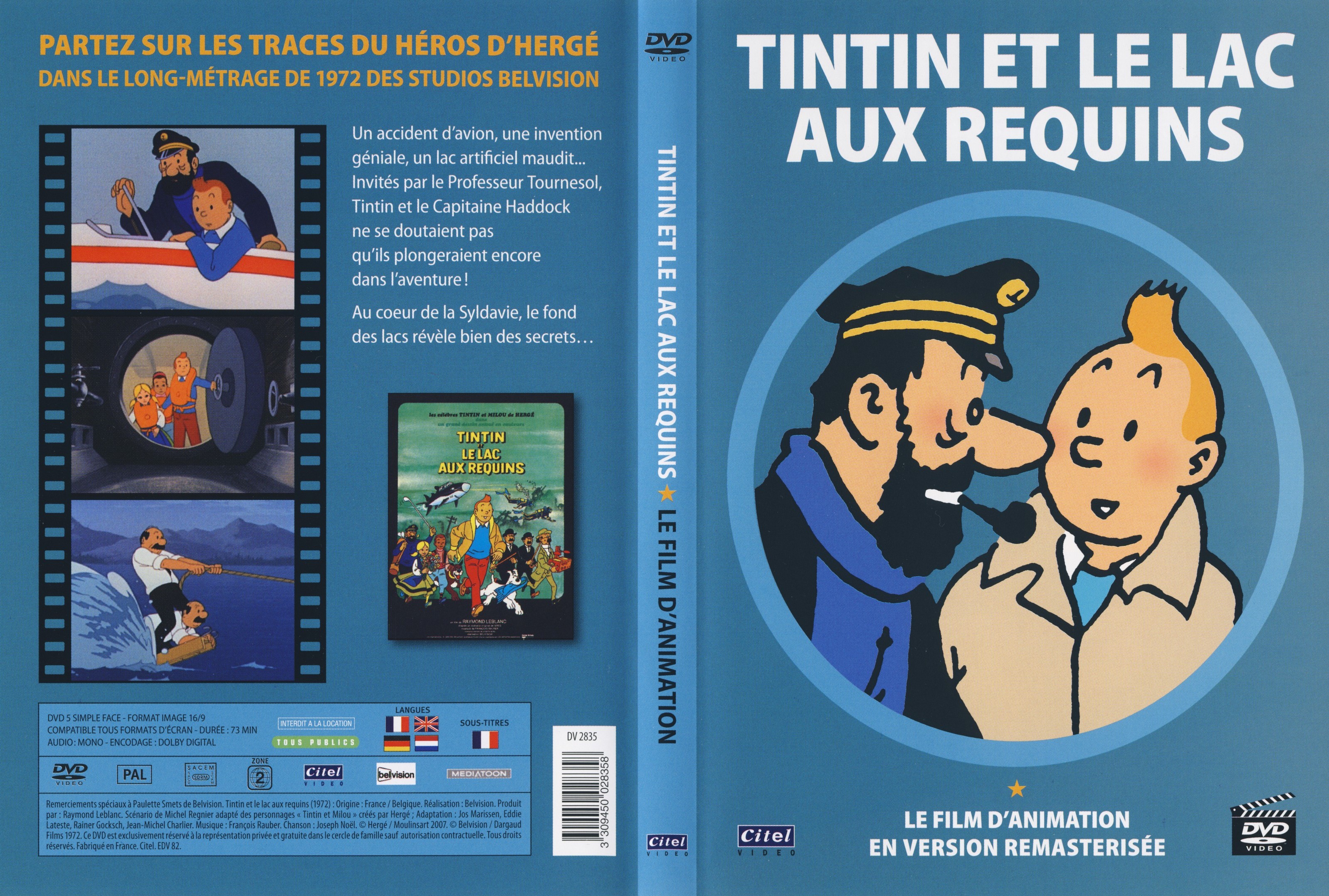 Jaquette DVD Tintin et le lac aux requins v2