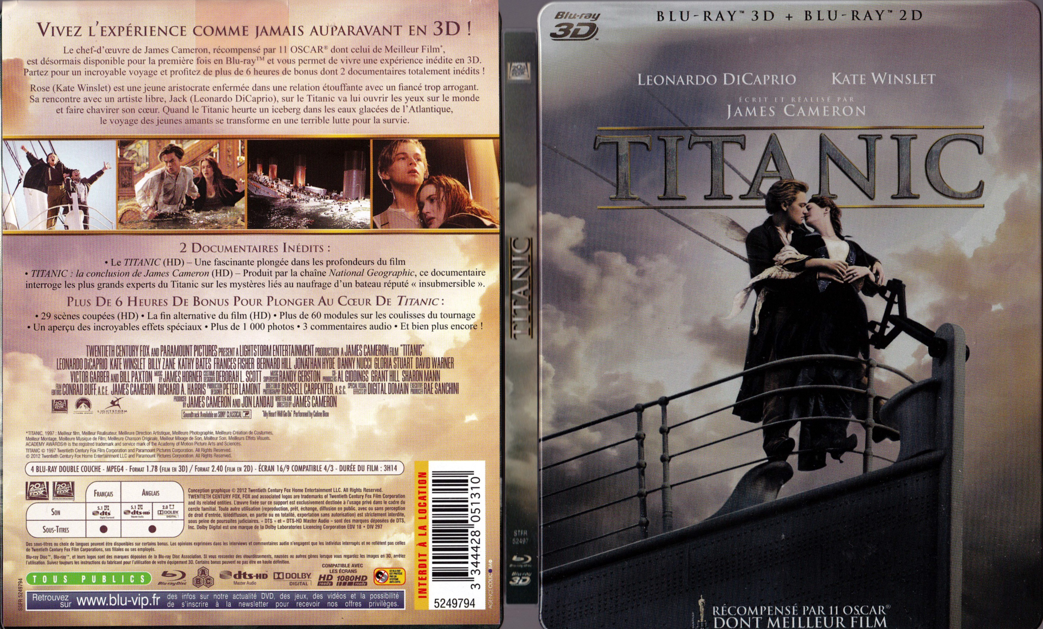 Jaquette DVD Titanic 3D (BLU RAY)