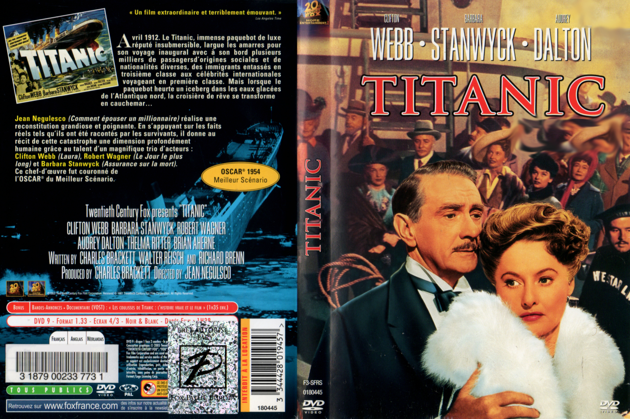 Jaquette DVD Titanic (1953) v2
