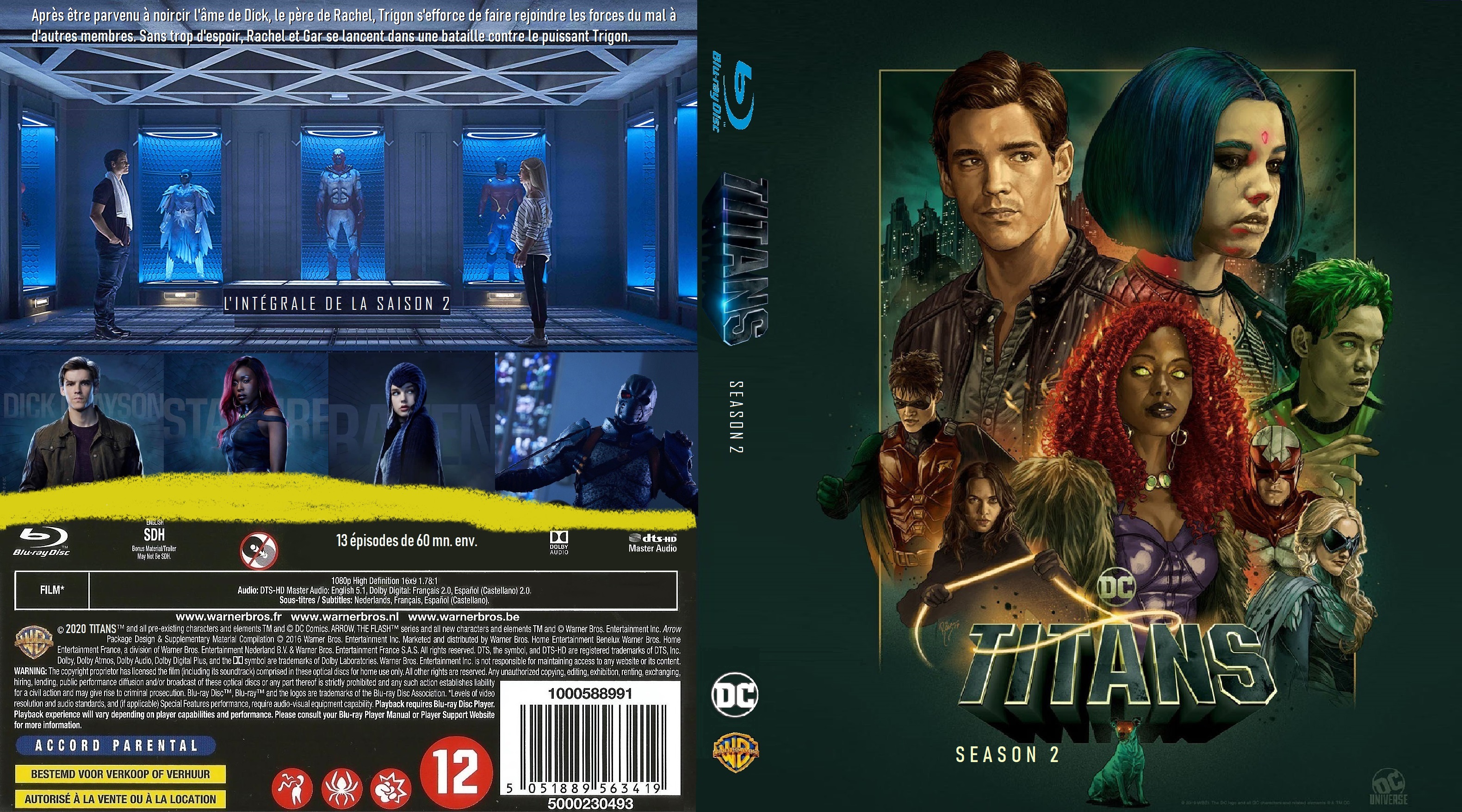 Jaquette DVD Titans saison 2 custom (BLU-RAY)