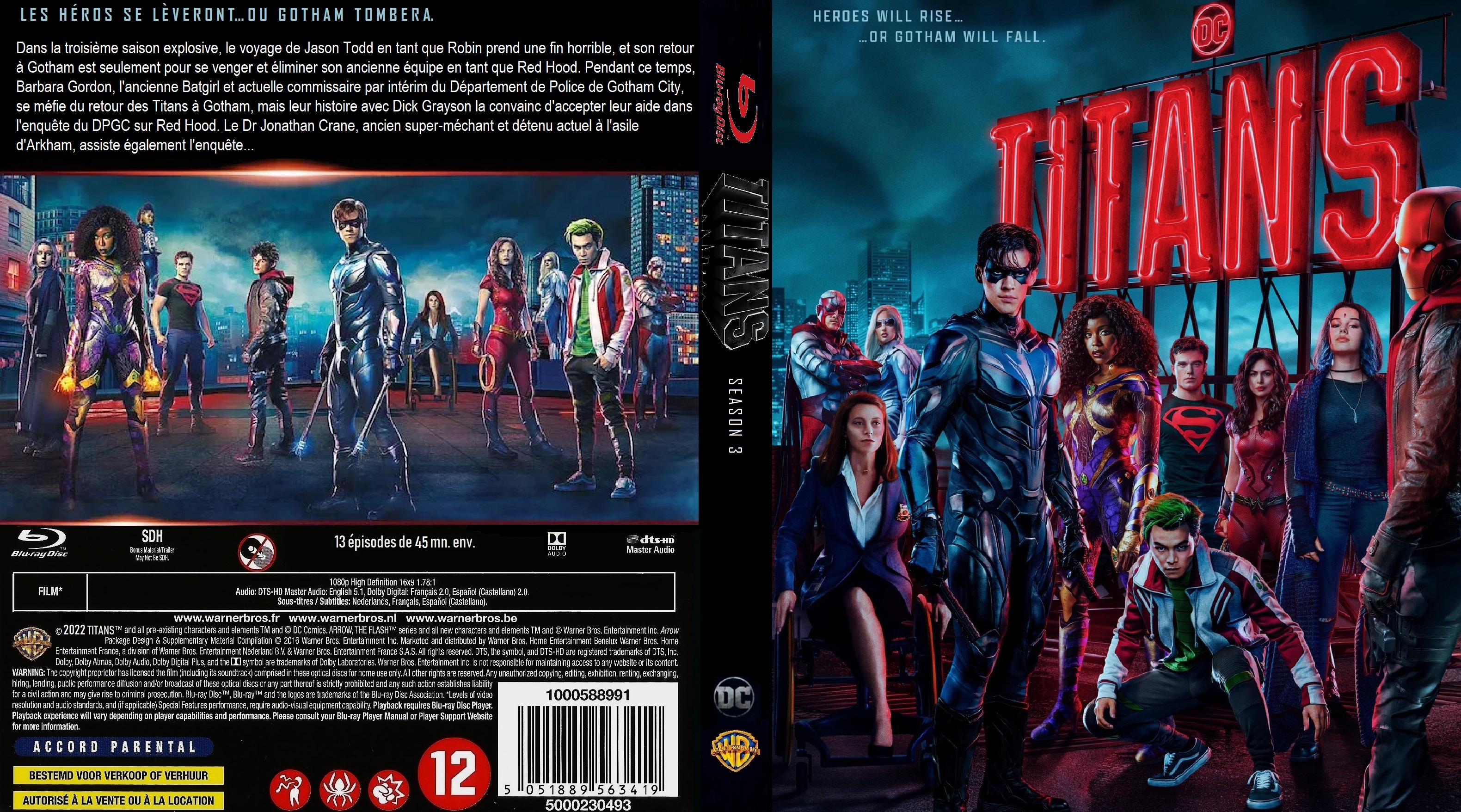 Jaquette DVD Titans saison 3 custom (BLU-RAY)