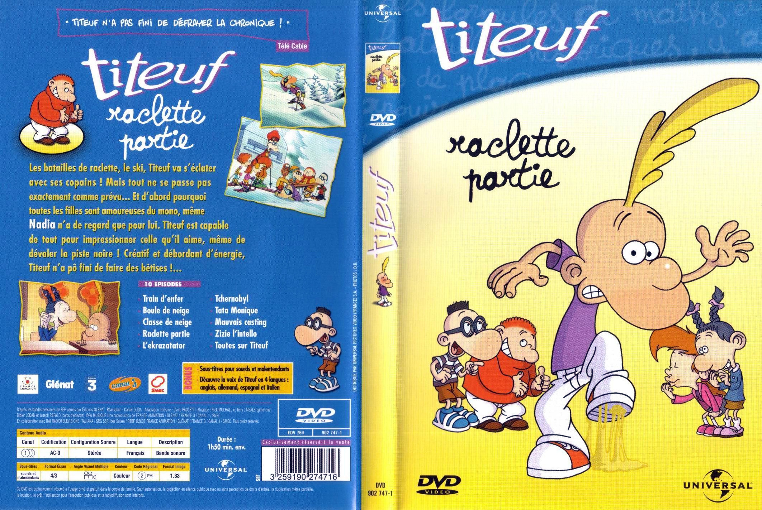 Jaquette DVD Titeuf raclette partie