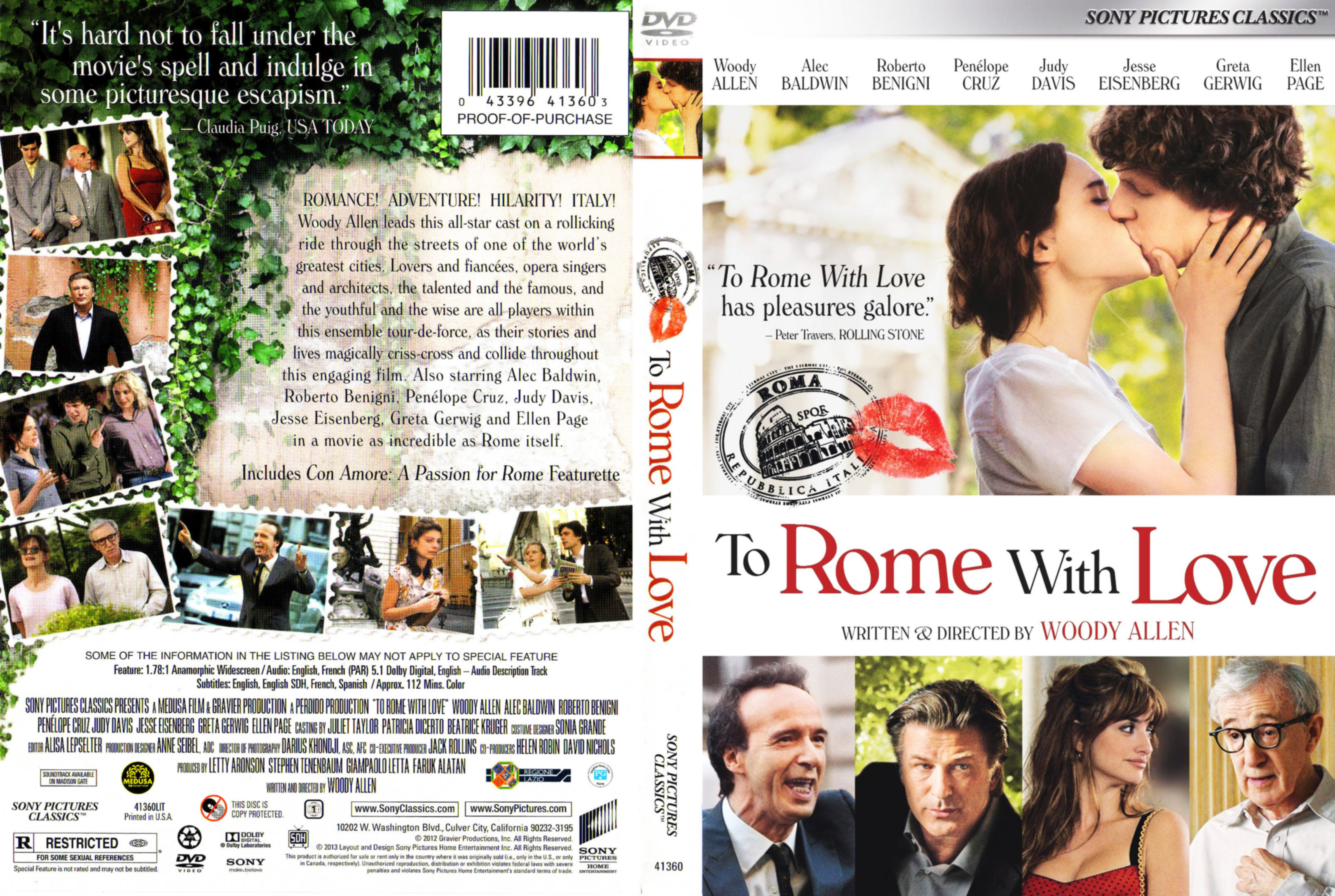 Jaquette DVD To Rome with Love Zone 1