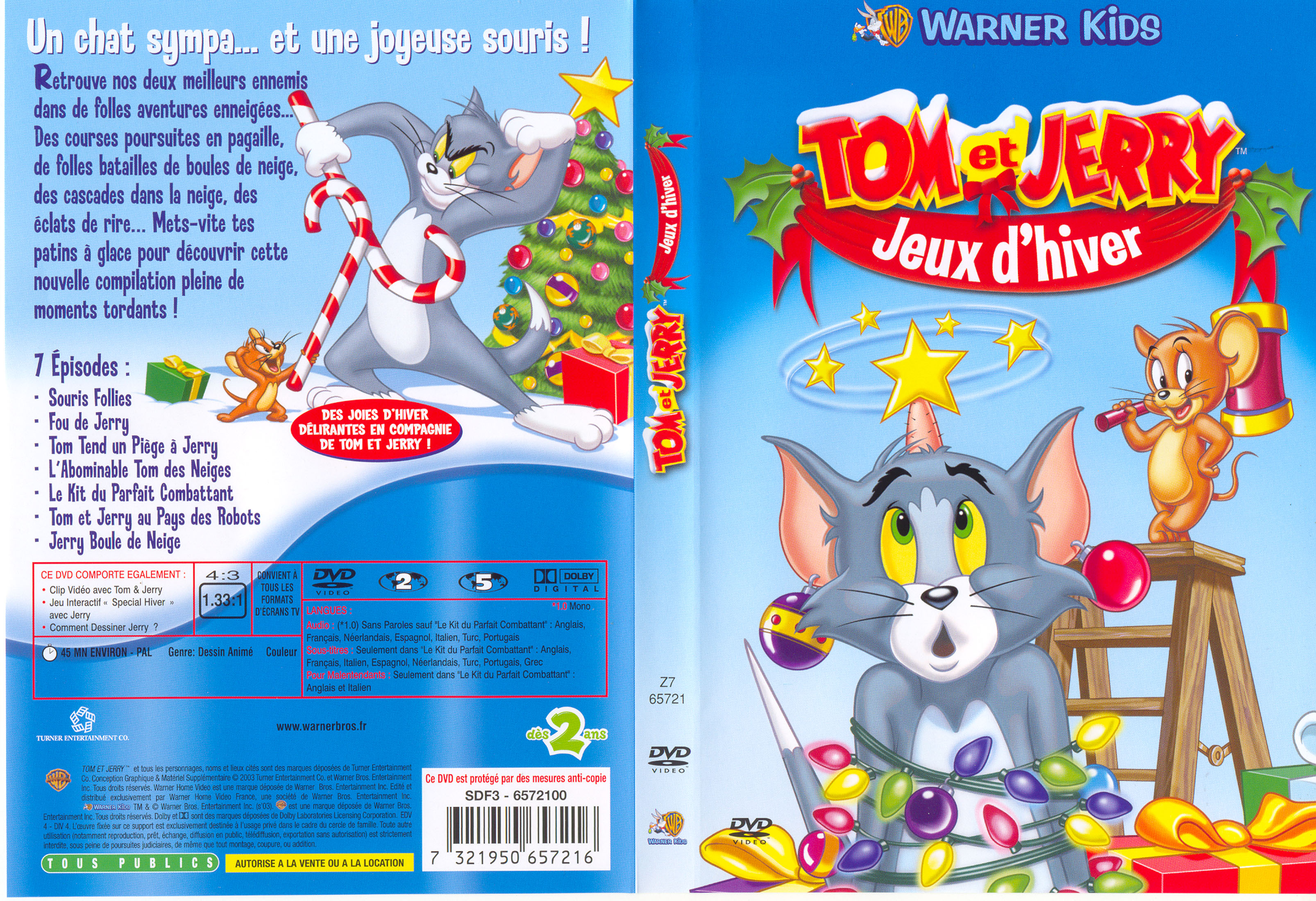 Jaquette DVD Tom et Jerry JEUX d'hiver - CinémaPassion