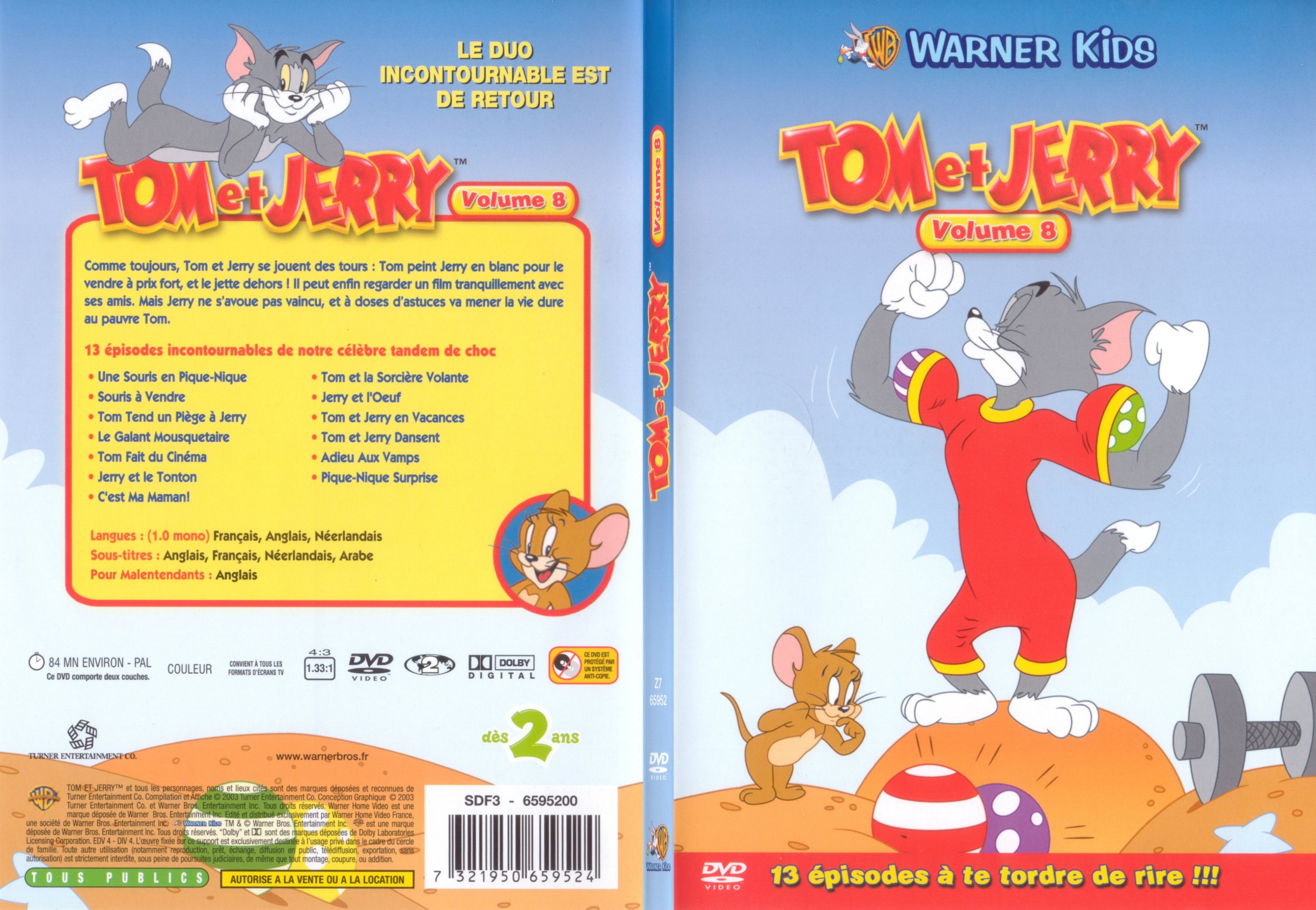 Jaquette DVD Tom et Jerry vol 08 - SLIM