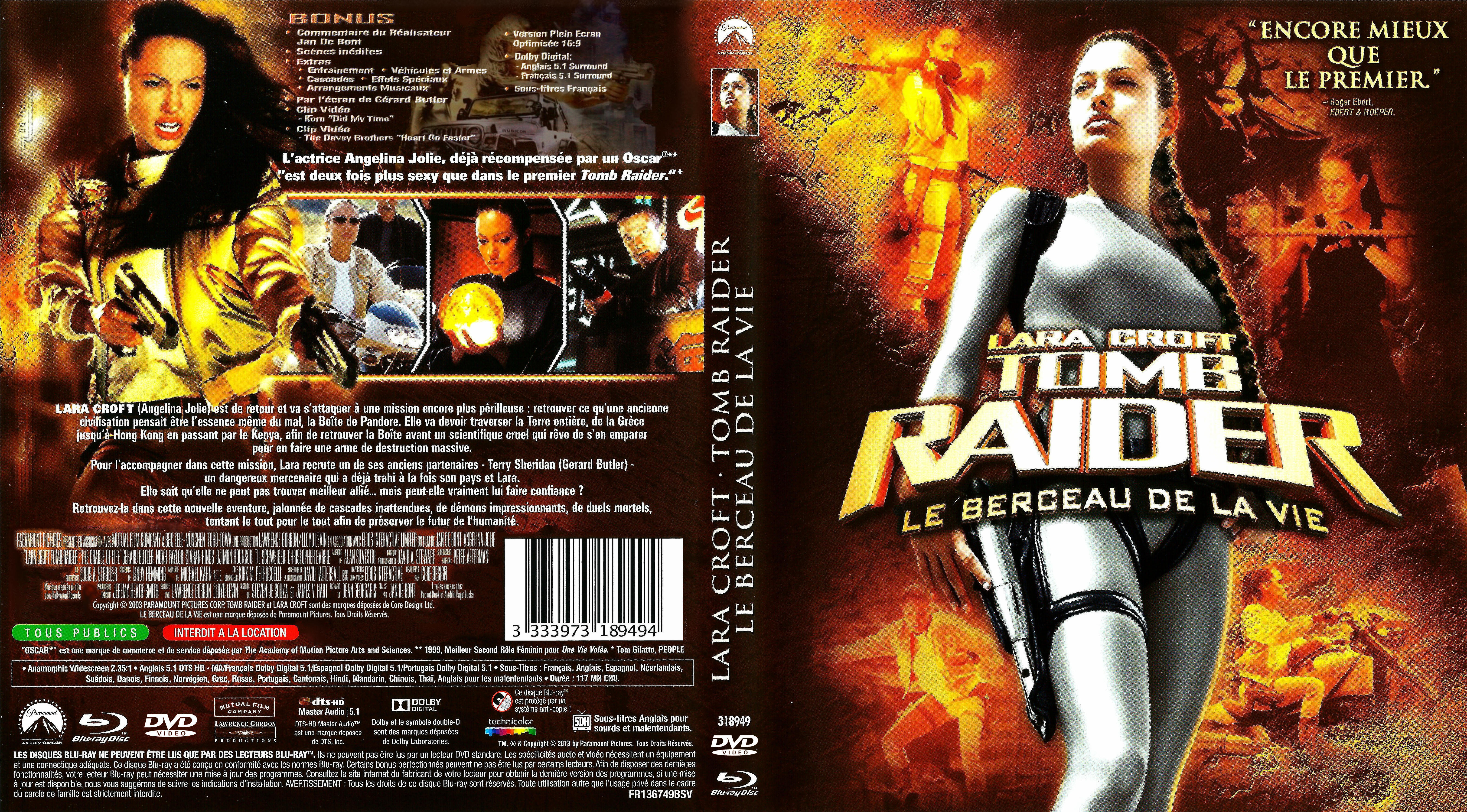 Jaquette DVD Tomb Raider le berceau de la vie (BLU-RAY) v2