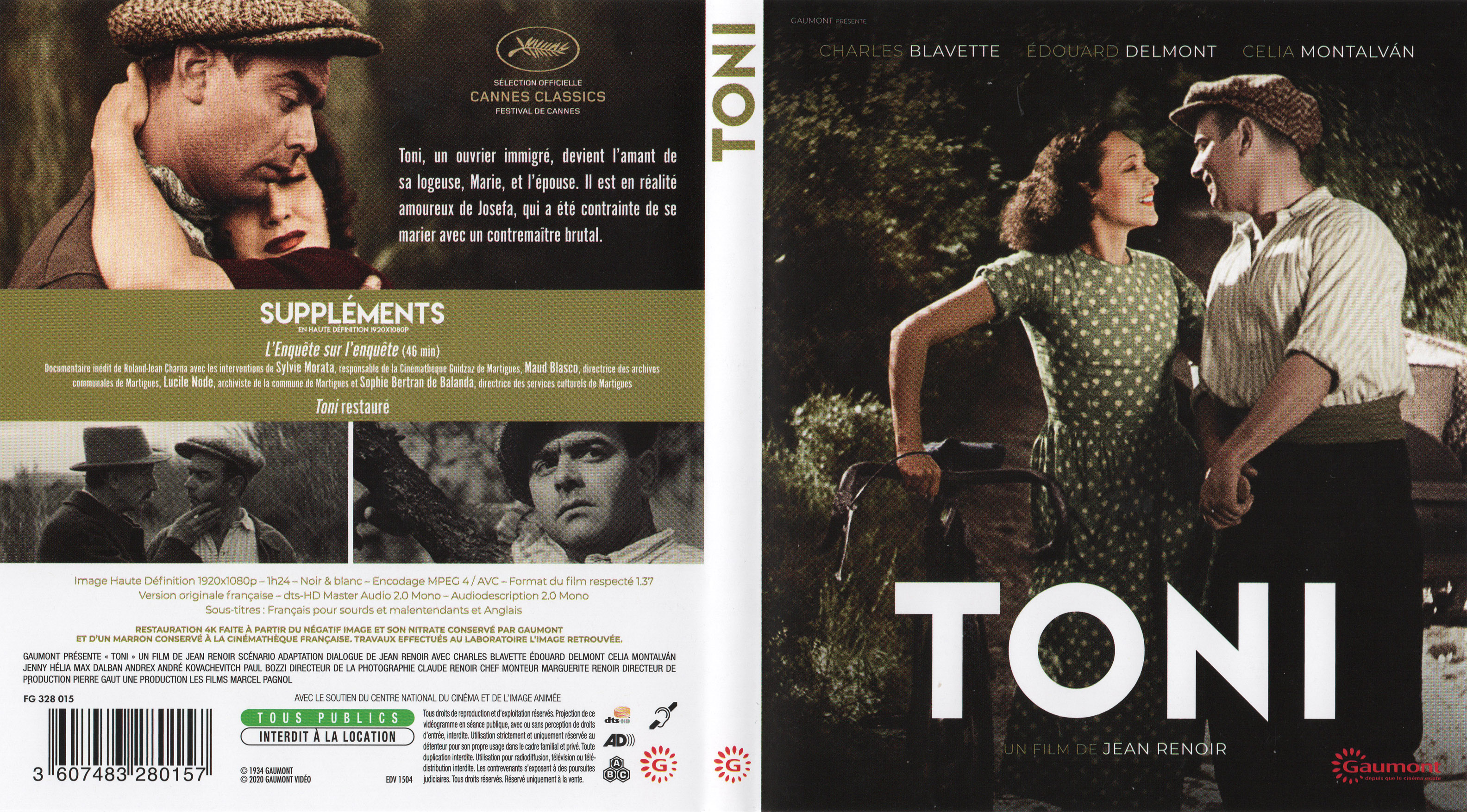 Jaquette DVD Toni (BLU-RAY)