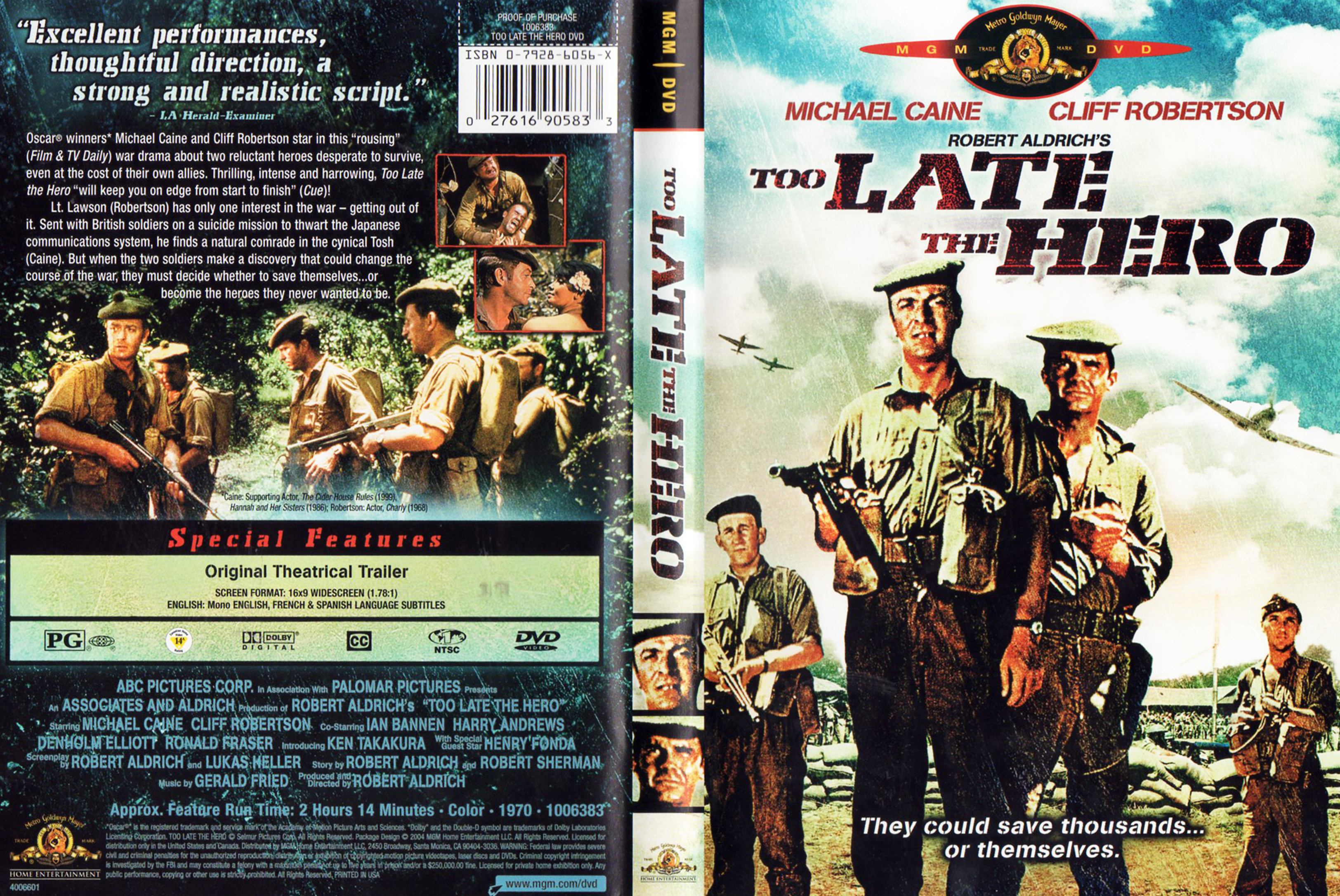 Jaquette DVD Too late the hero Zone 1