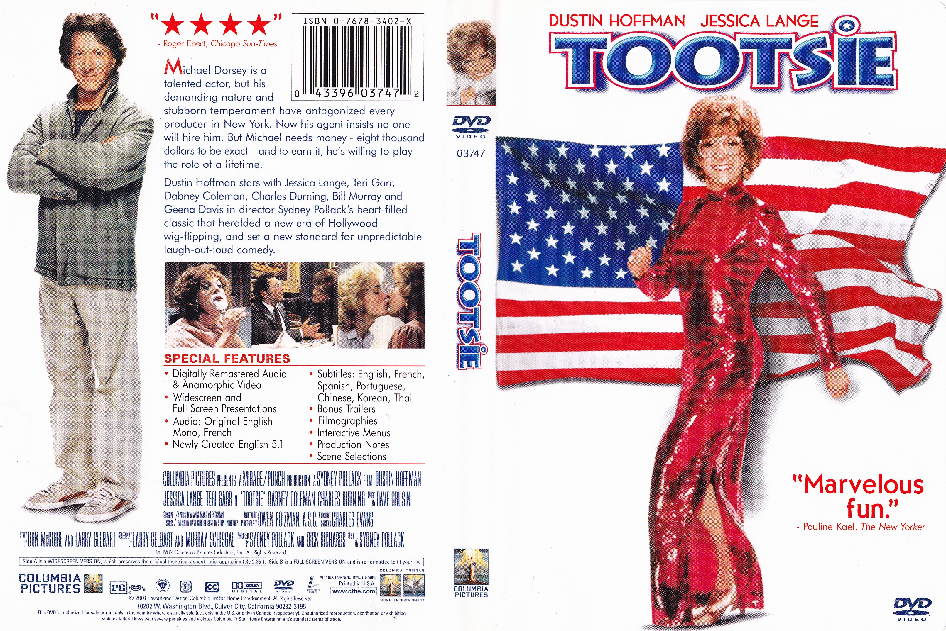 Jaquette DVD Tootsie (Canadienne)