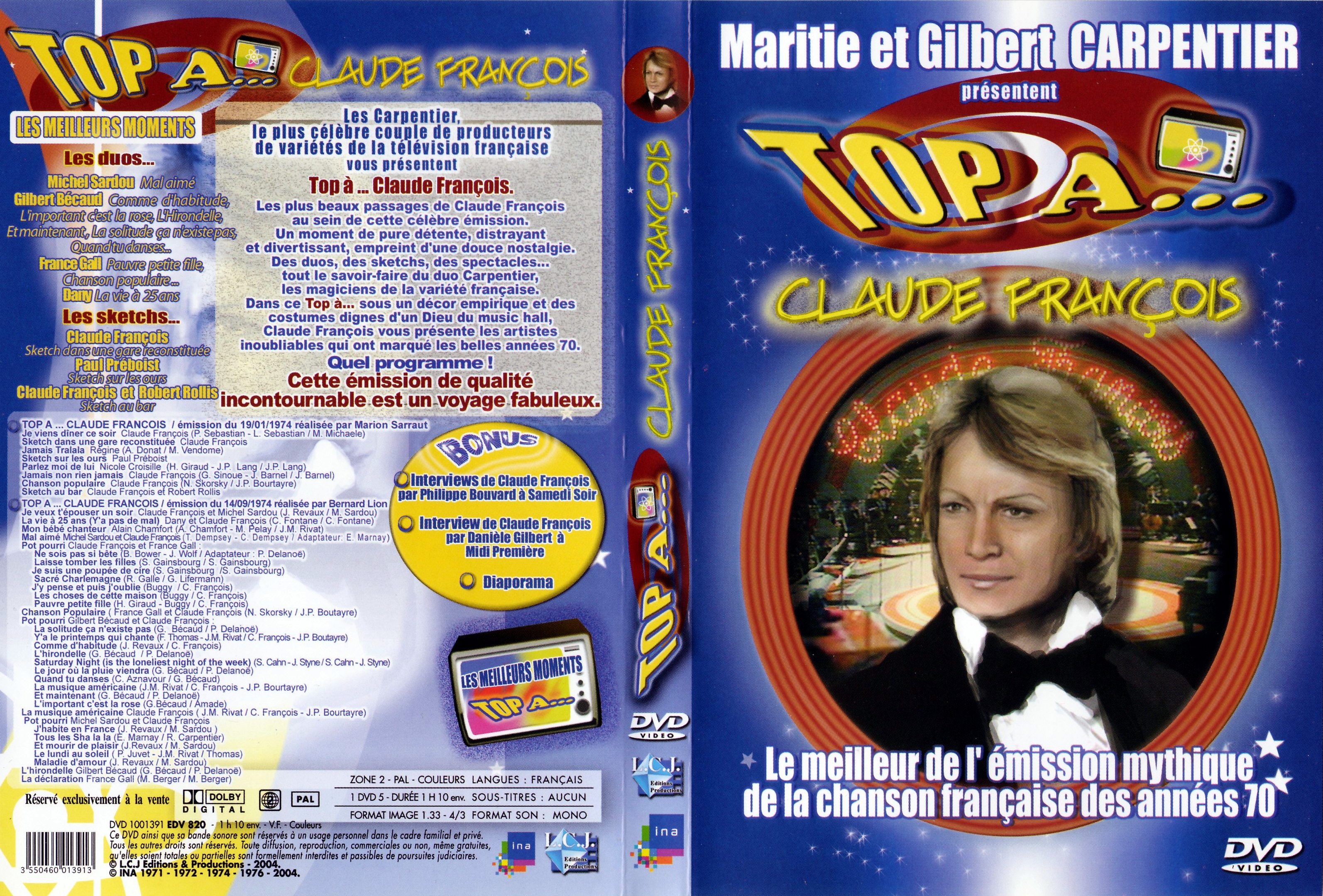 Jaquette DVD Top  Claude Francois