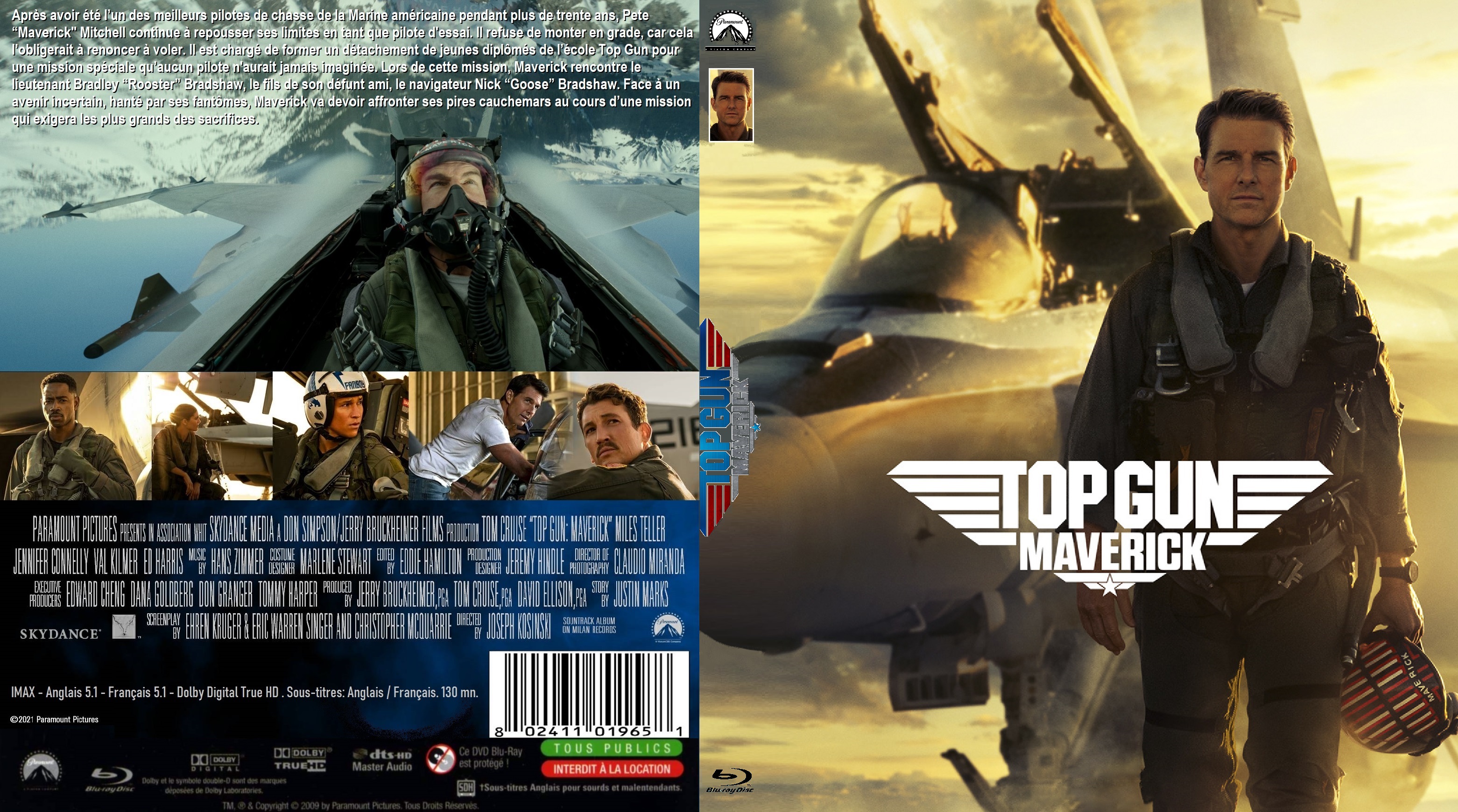 Jaquette DVD Top gun Maverick custom (BLU-RAY) v2