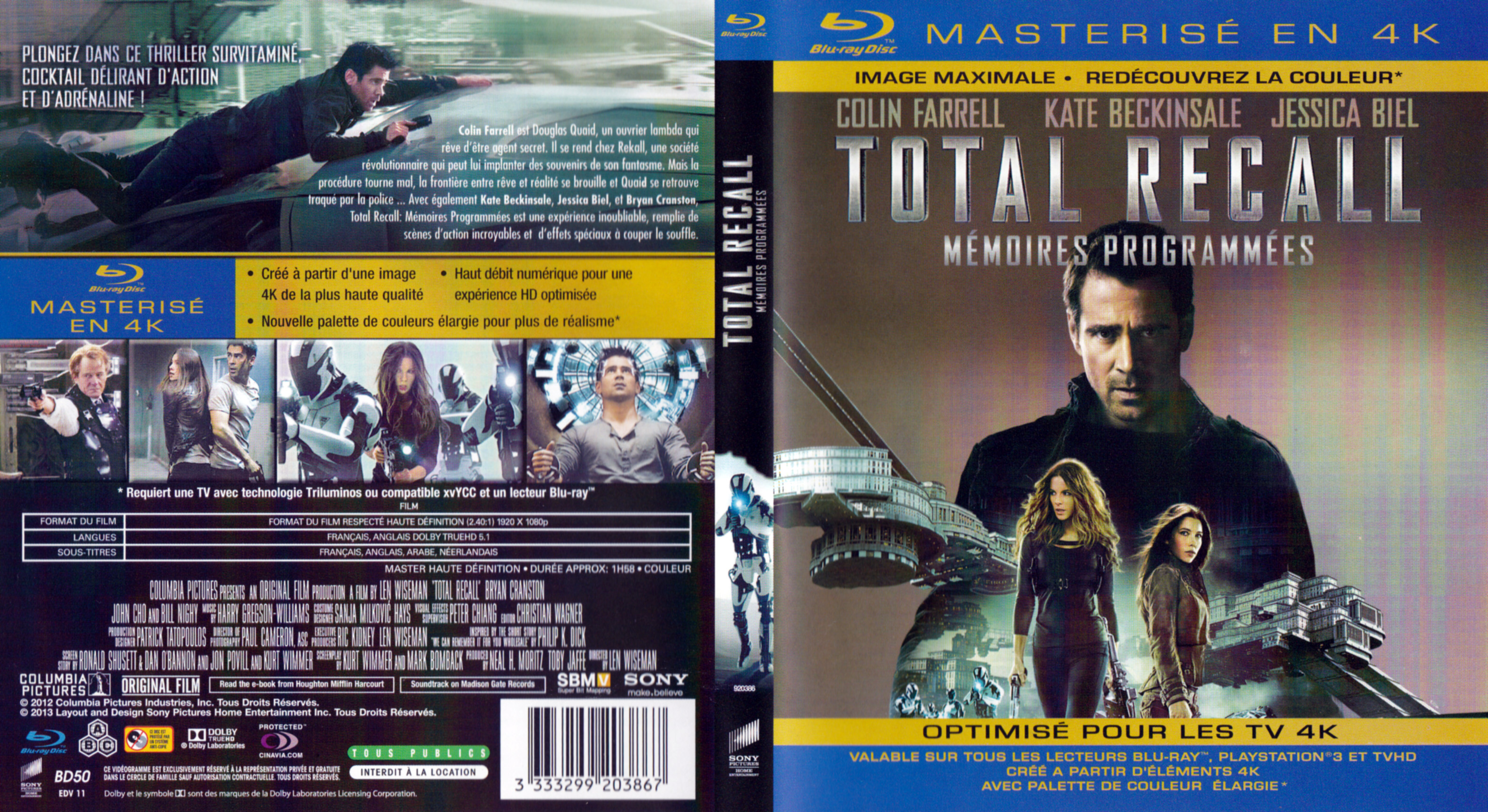 Jaquette DVD Total Recall Mmoires Programmes 4K (BLU-RAY)