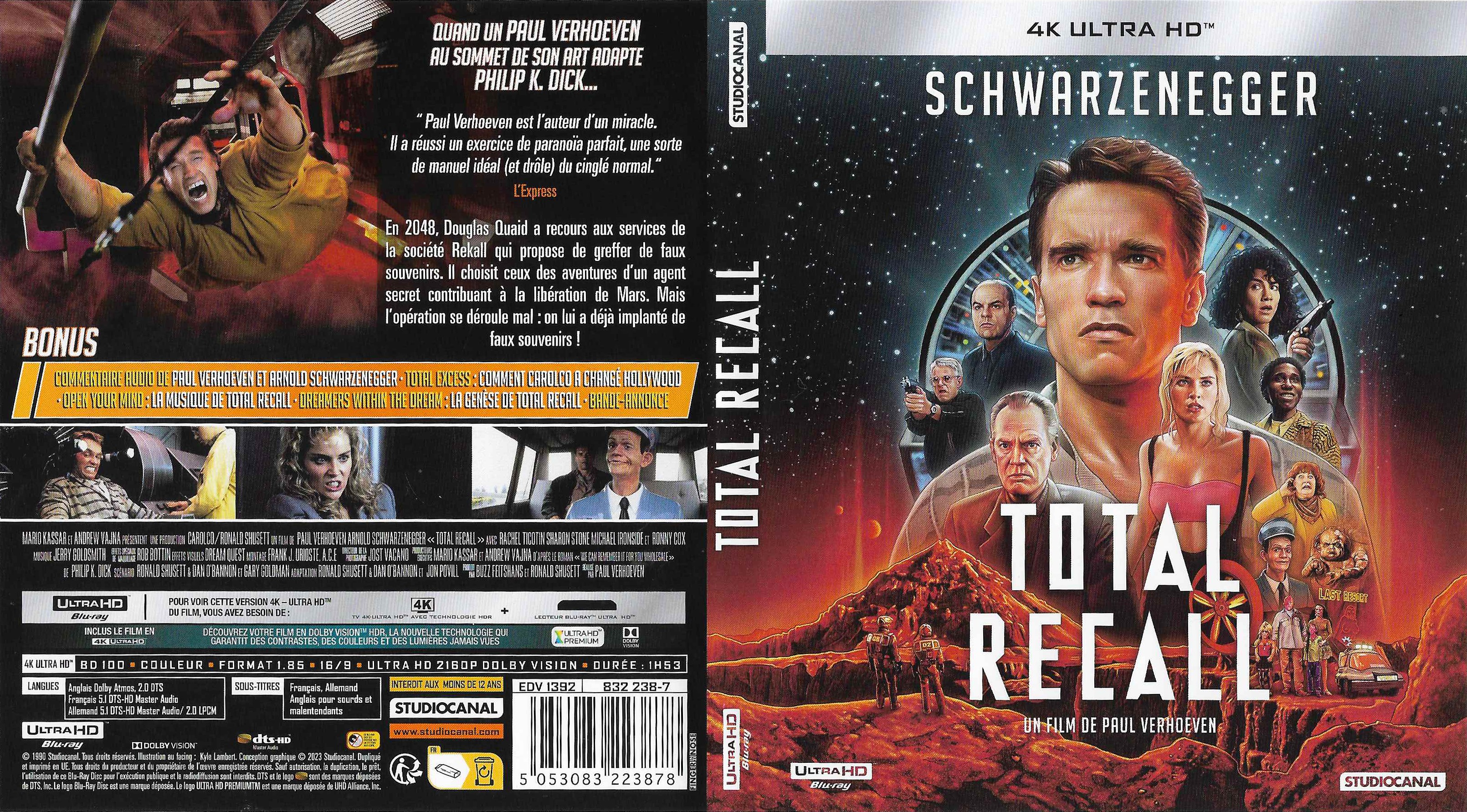 Jaquette DVD Total recall 4K (BLU-RAY) v2