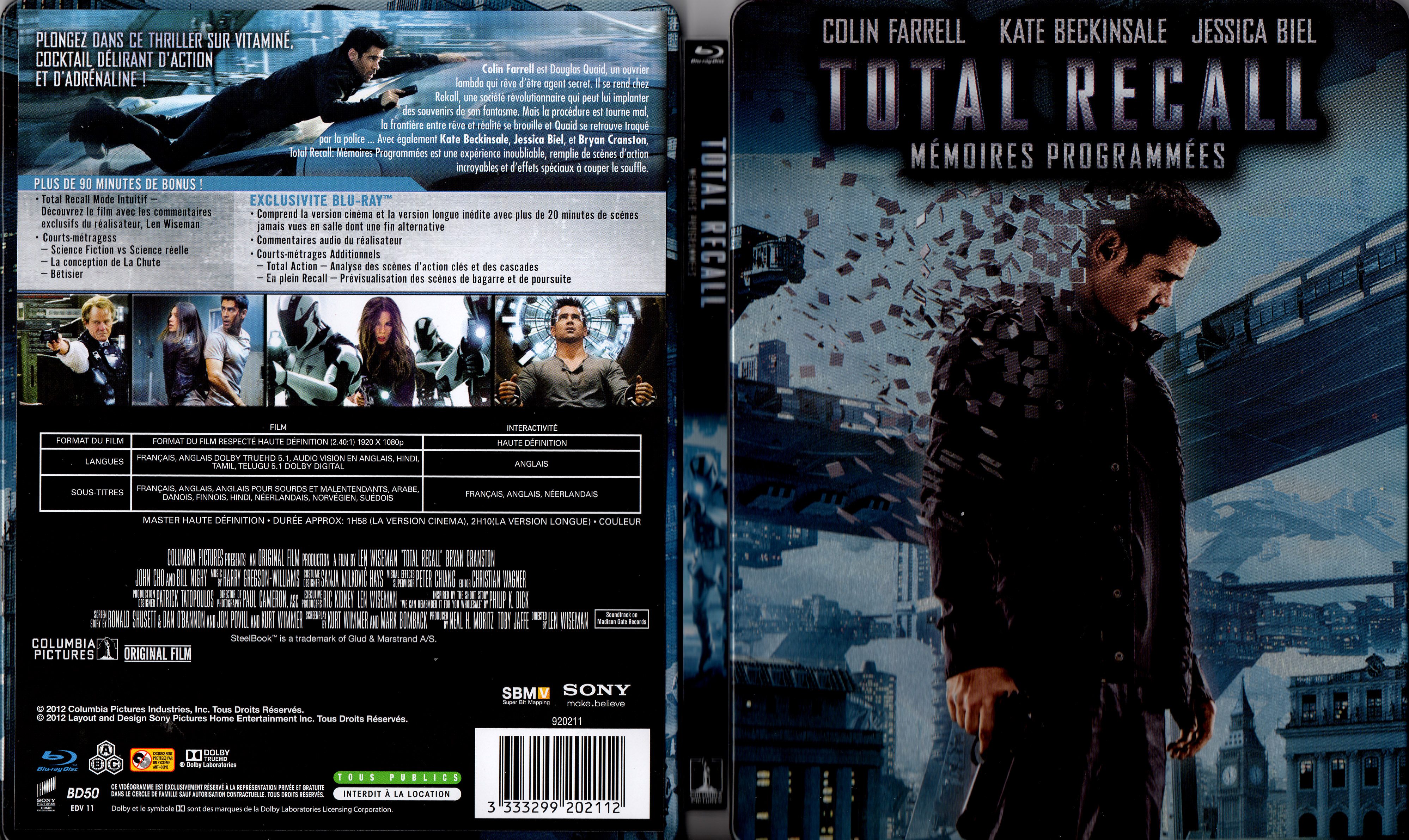 Jaquette DVD Total recall mmoires programmes (BLU-RAY) v3