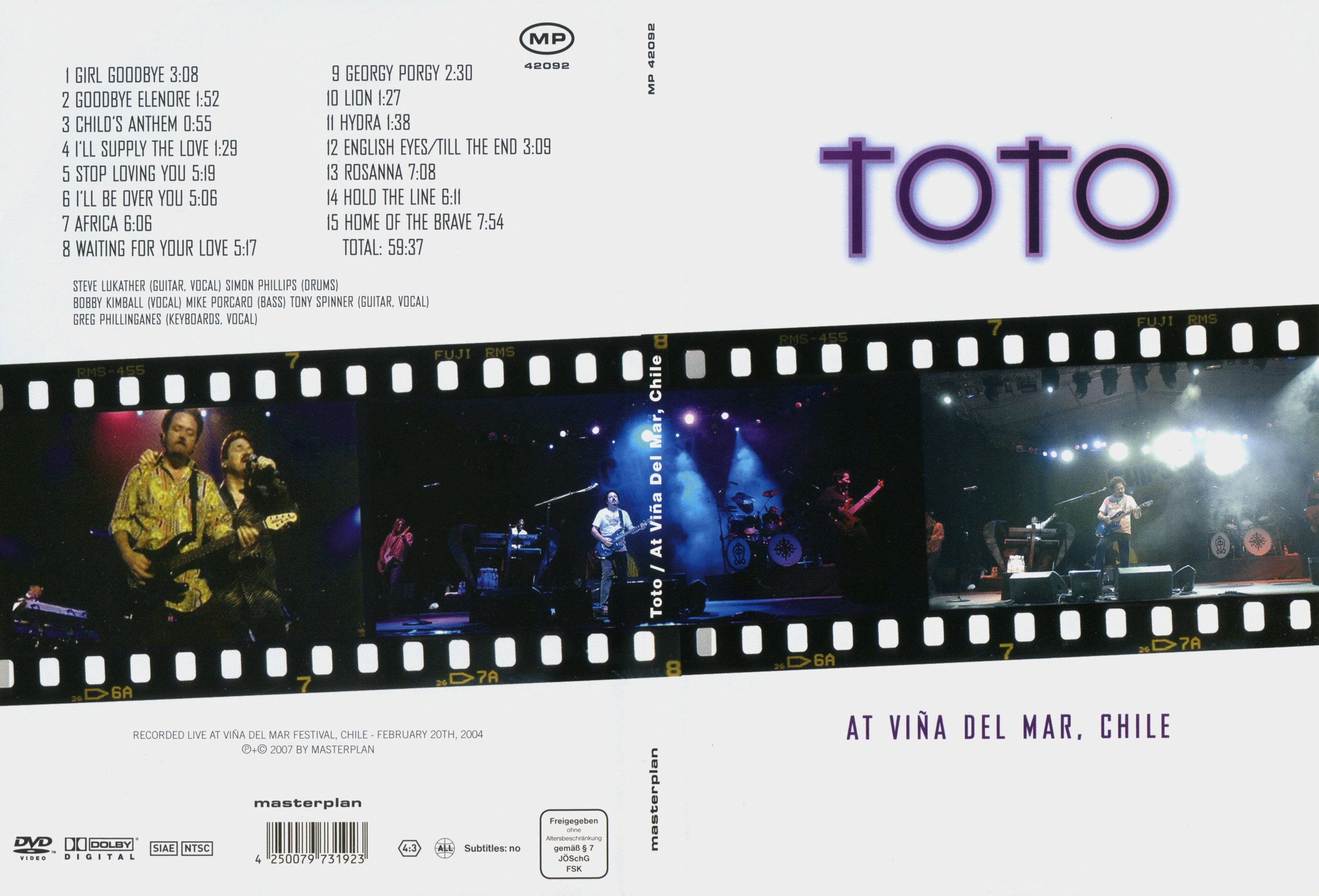 Jaquette DVD Toto At vina del mar Chile