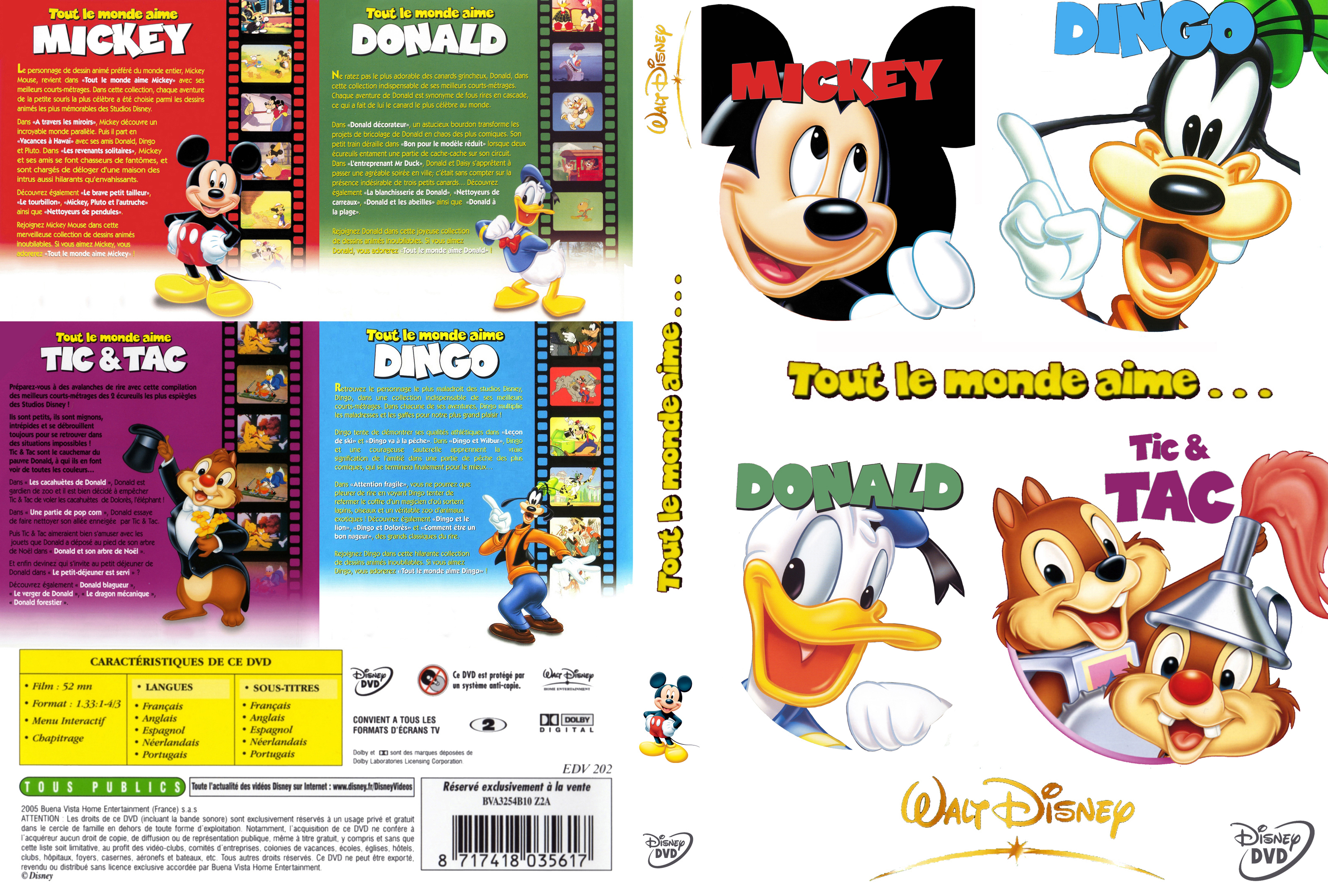 Jaquette DVD Tout le monde aime Mickey Donald Dingo Tic&Tac custom