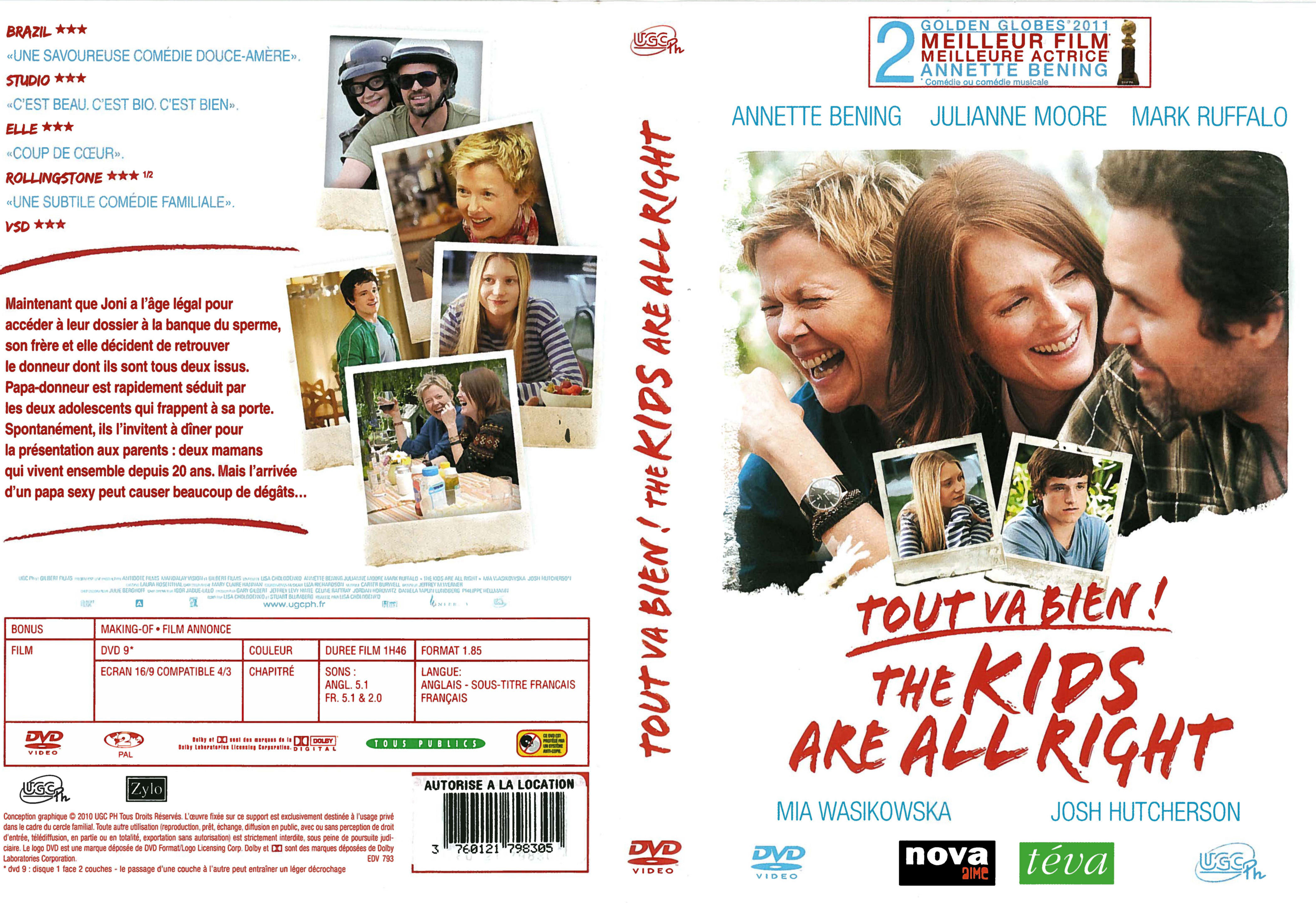 Jaquette DVD Tout va bien - The kids are all right