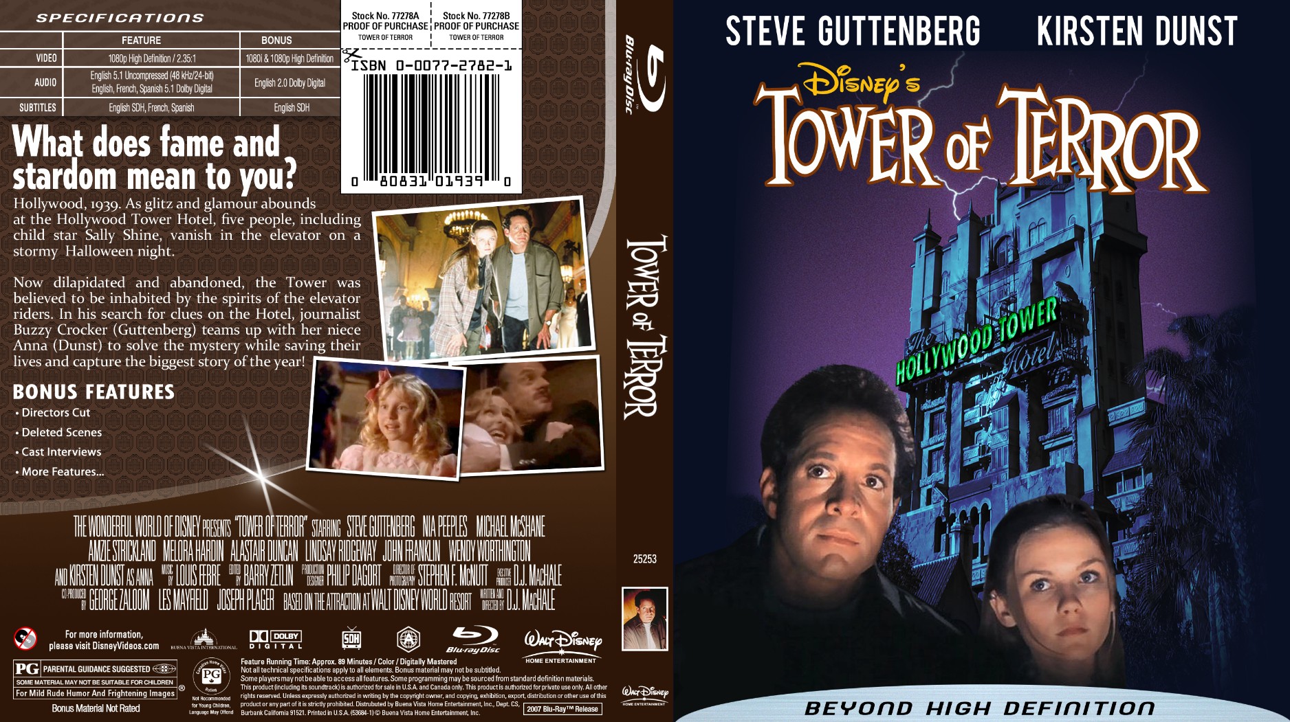 Jaquette DVD Tower of Terror custom (BLU-RAY)