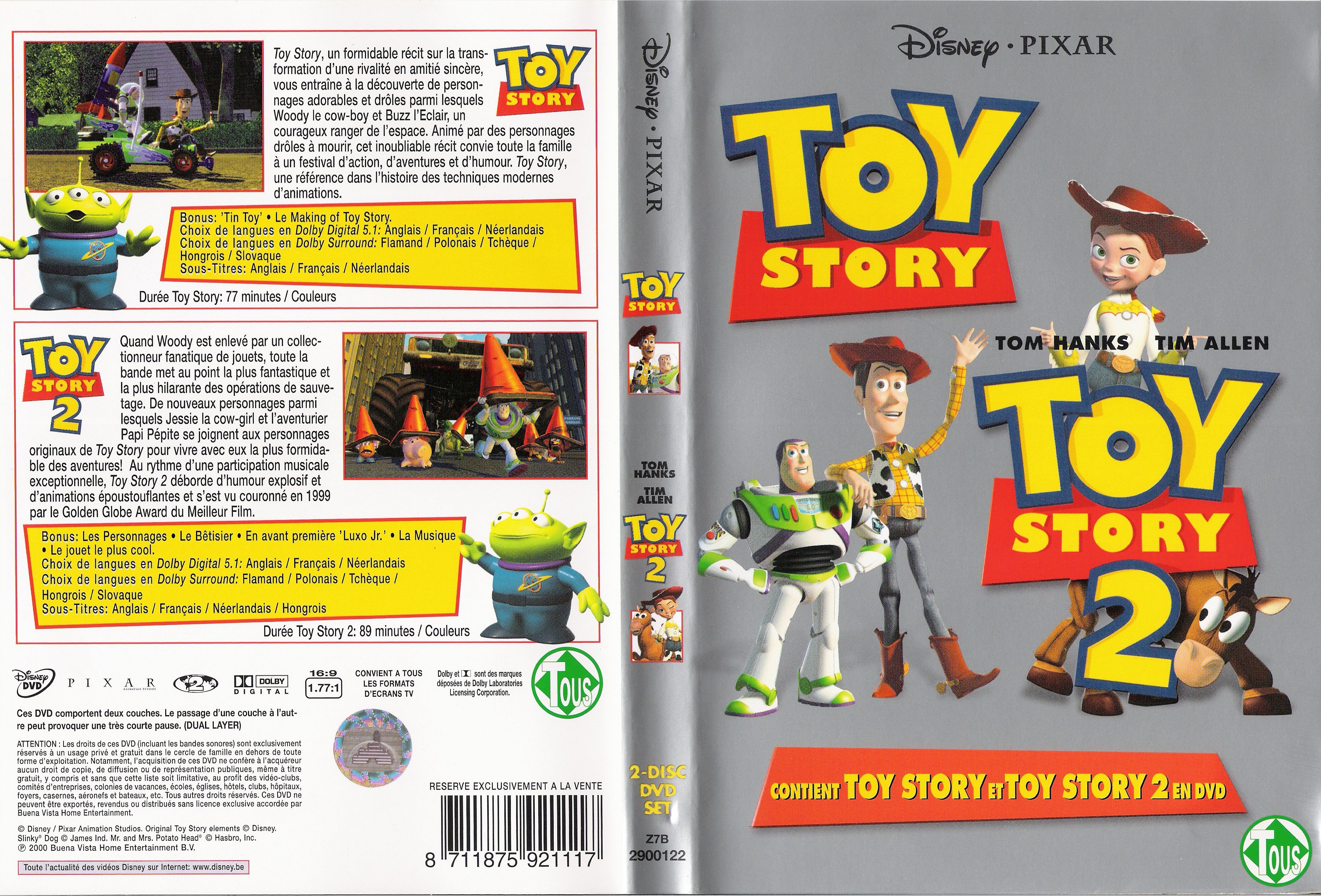 Jaquette DVD Toy Story 1 et 2