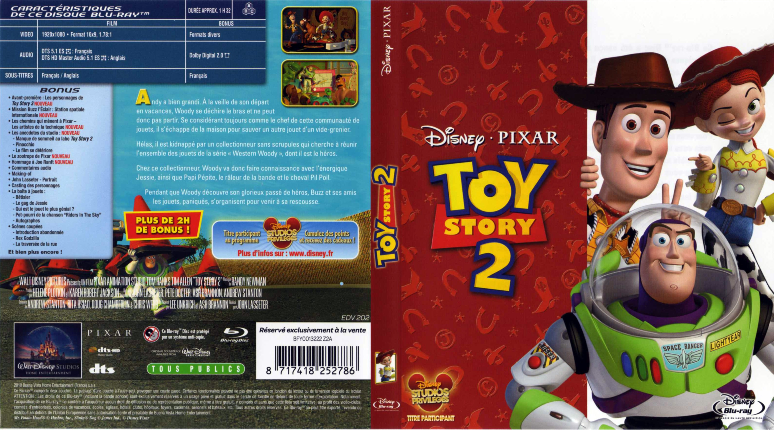 Jaquette DVD Toy Story 2 (BLU-RAY)