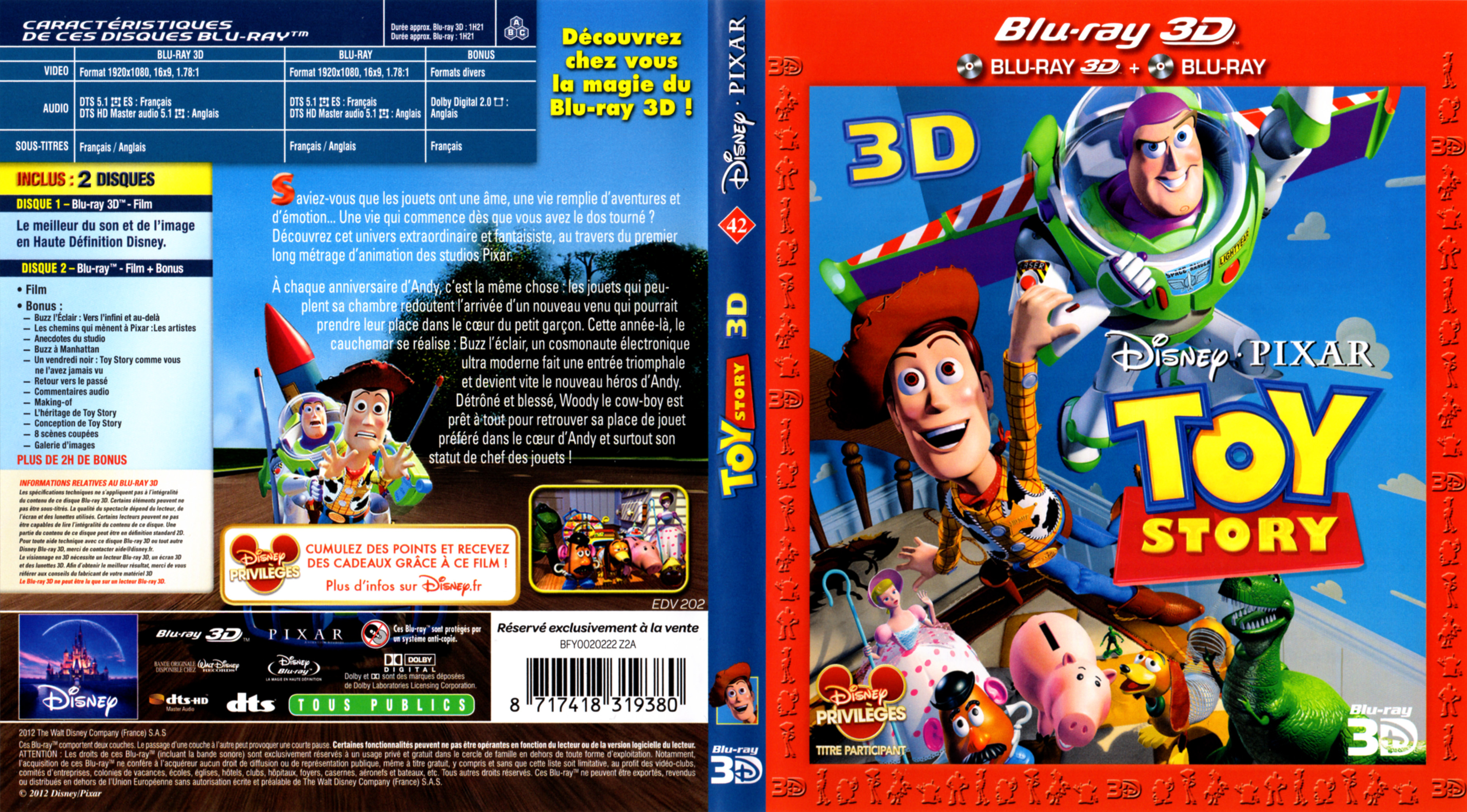 Jaquette DVD Toy Story 3D (BLU-RAY)