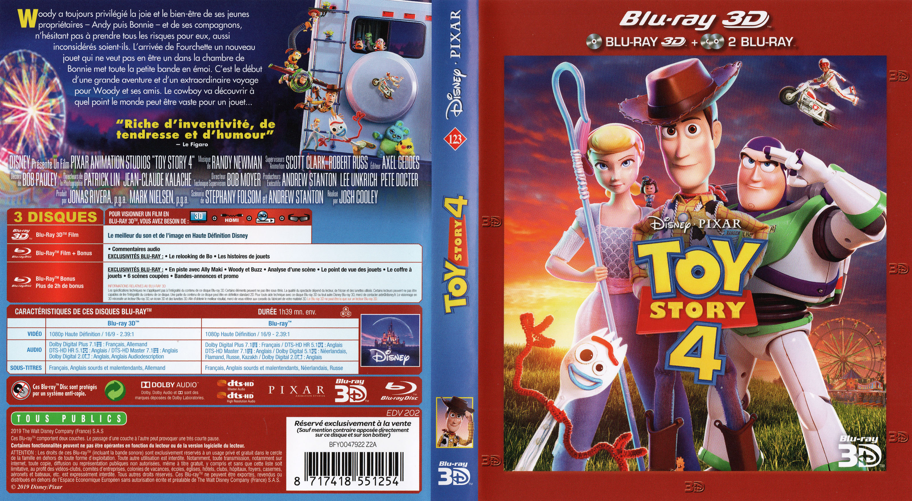 Jaquette DVD Toy Story 4 3D (BLU-RAY)