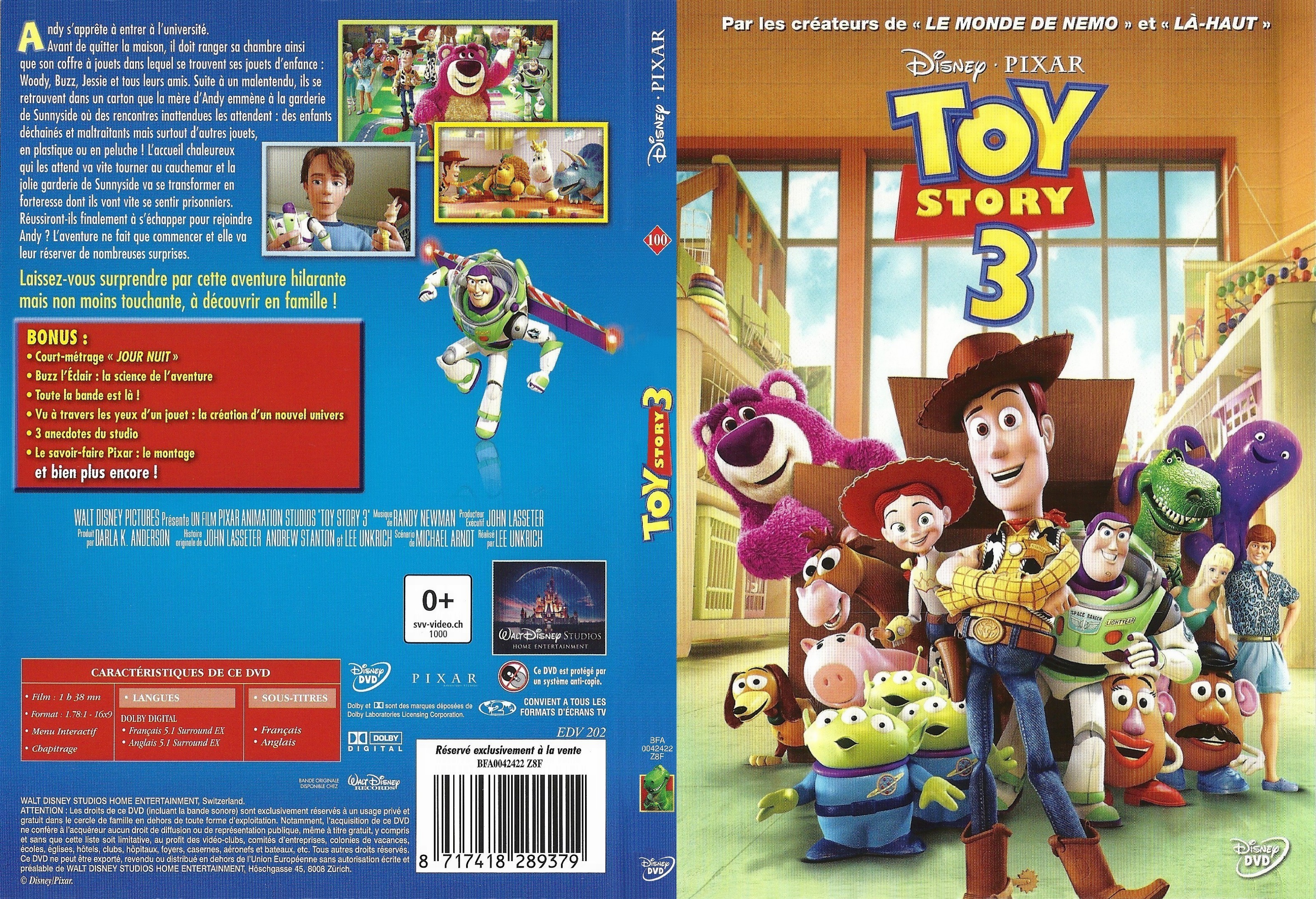 Jaquette DVD Toy story 3 - SLIM