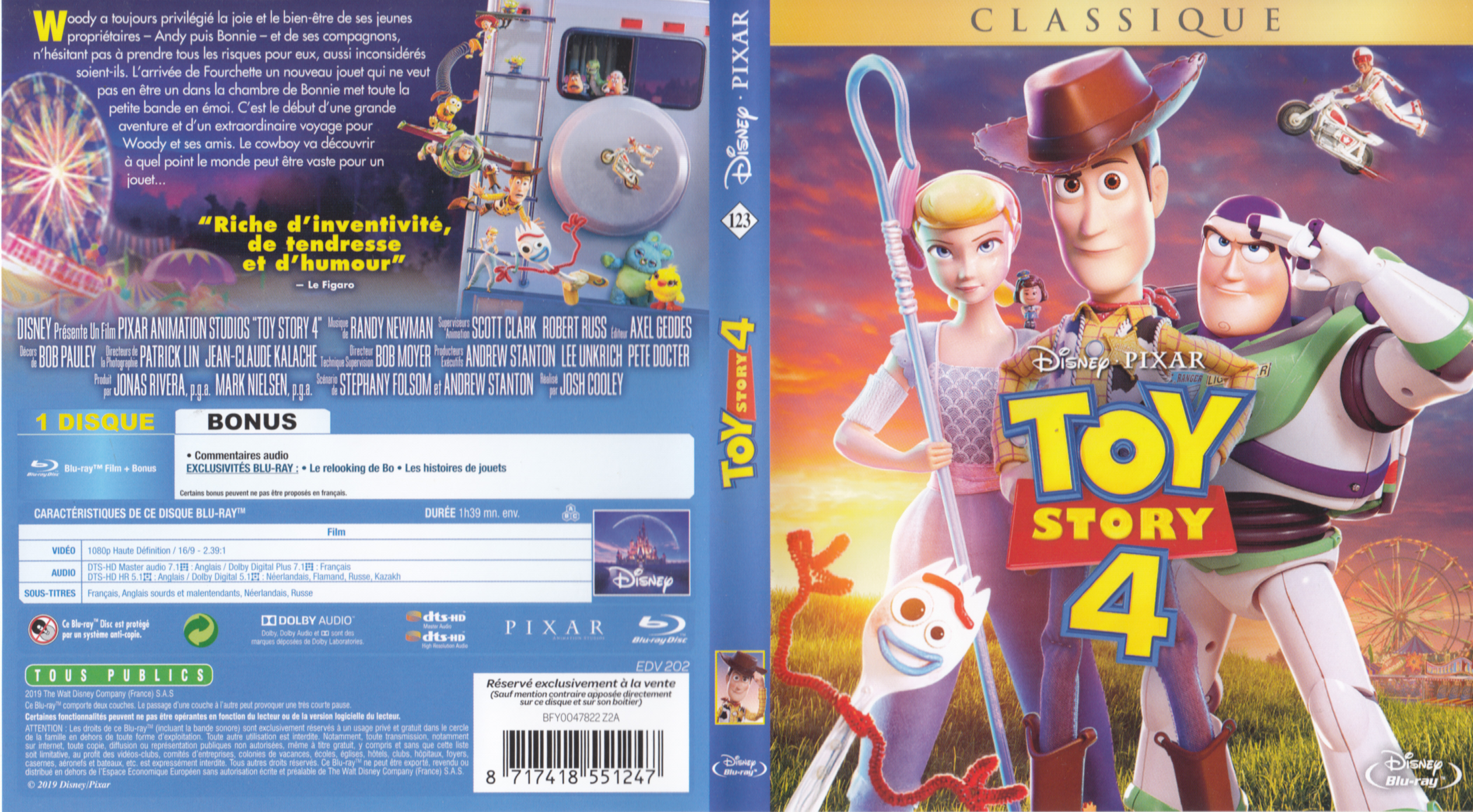 Jaquette DVD Toy story 4 (BLU-RAY) v2
