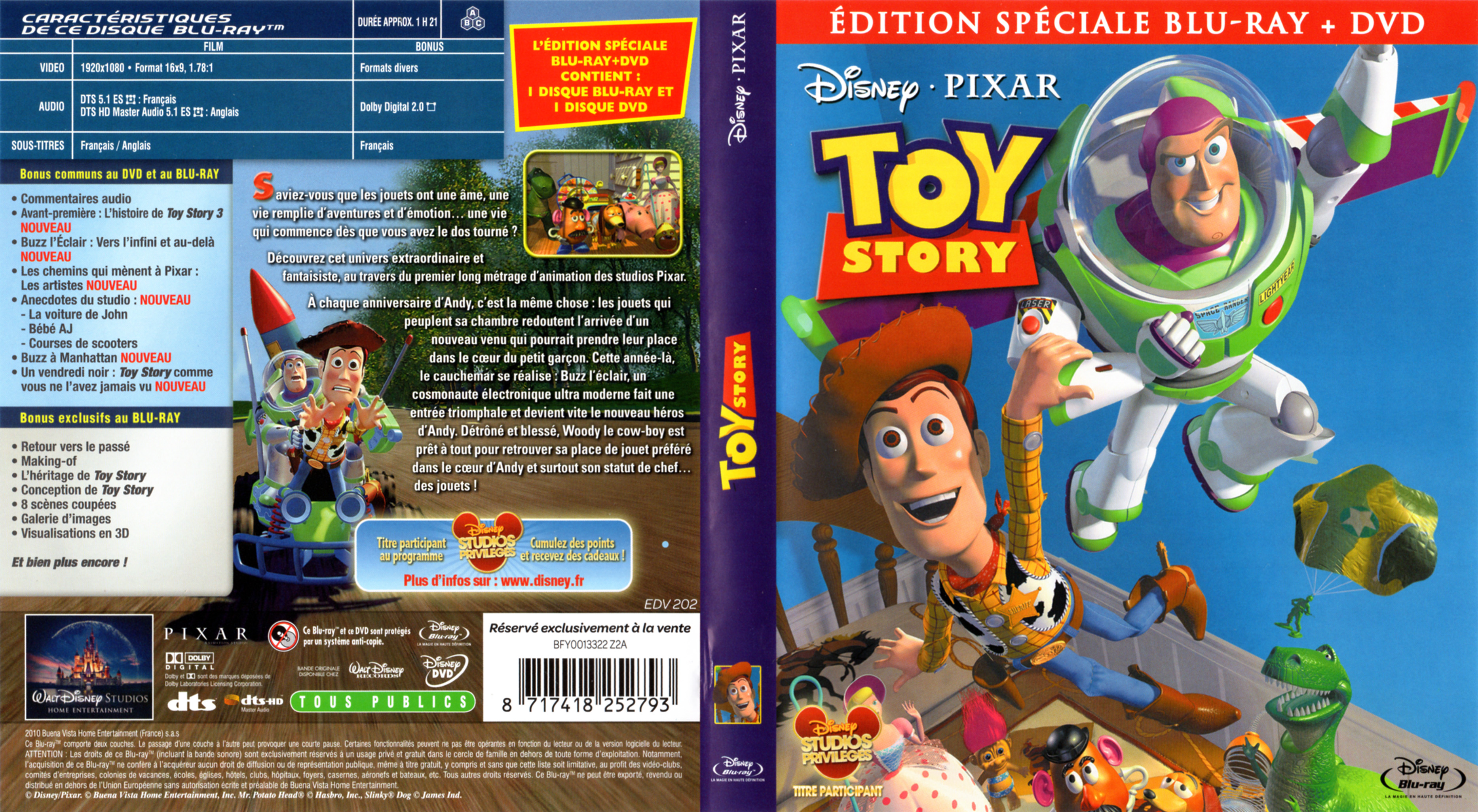 Jaquette DVD Toy story (BLU-RAY) v2