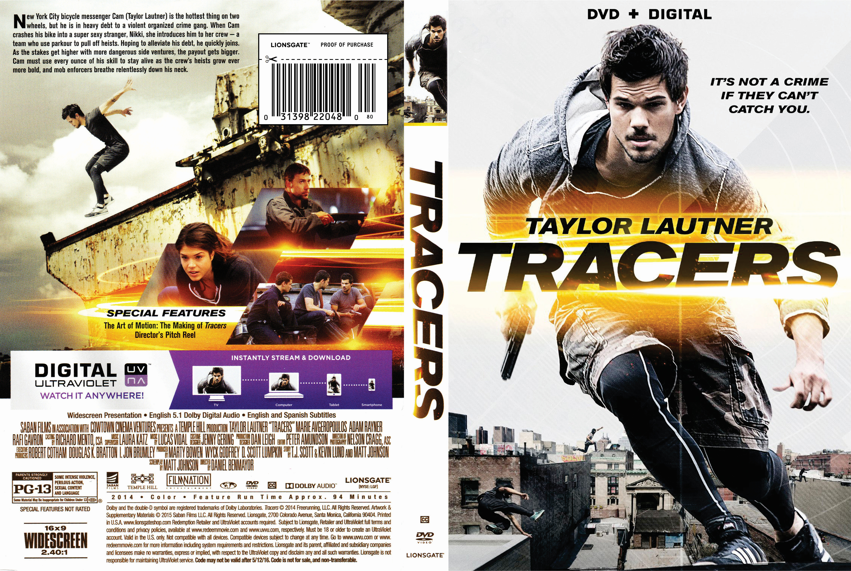 Jaquette DVD Tracers Zone 1