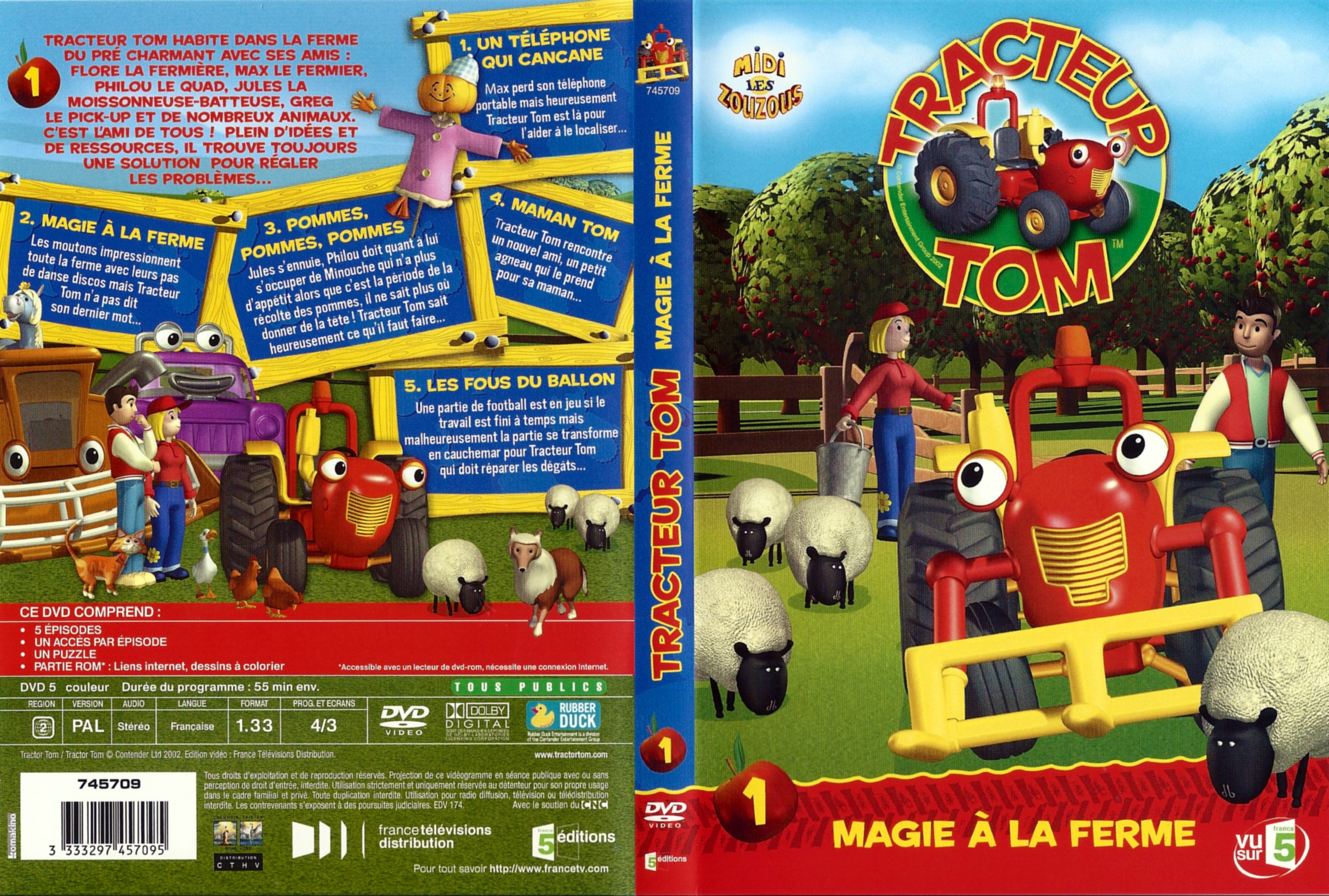 Jaquette DVD Tracteur Tom Saison 1 vol 1