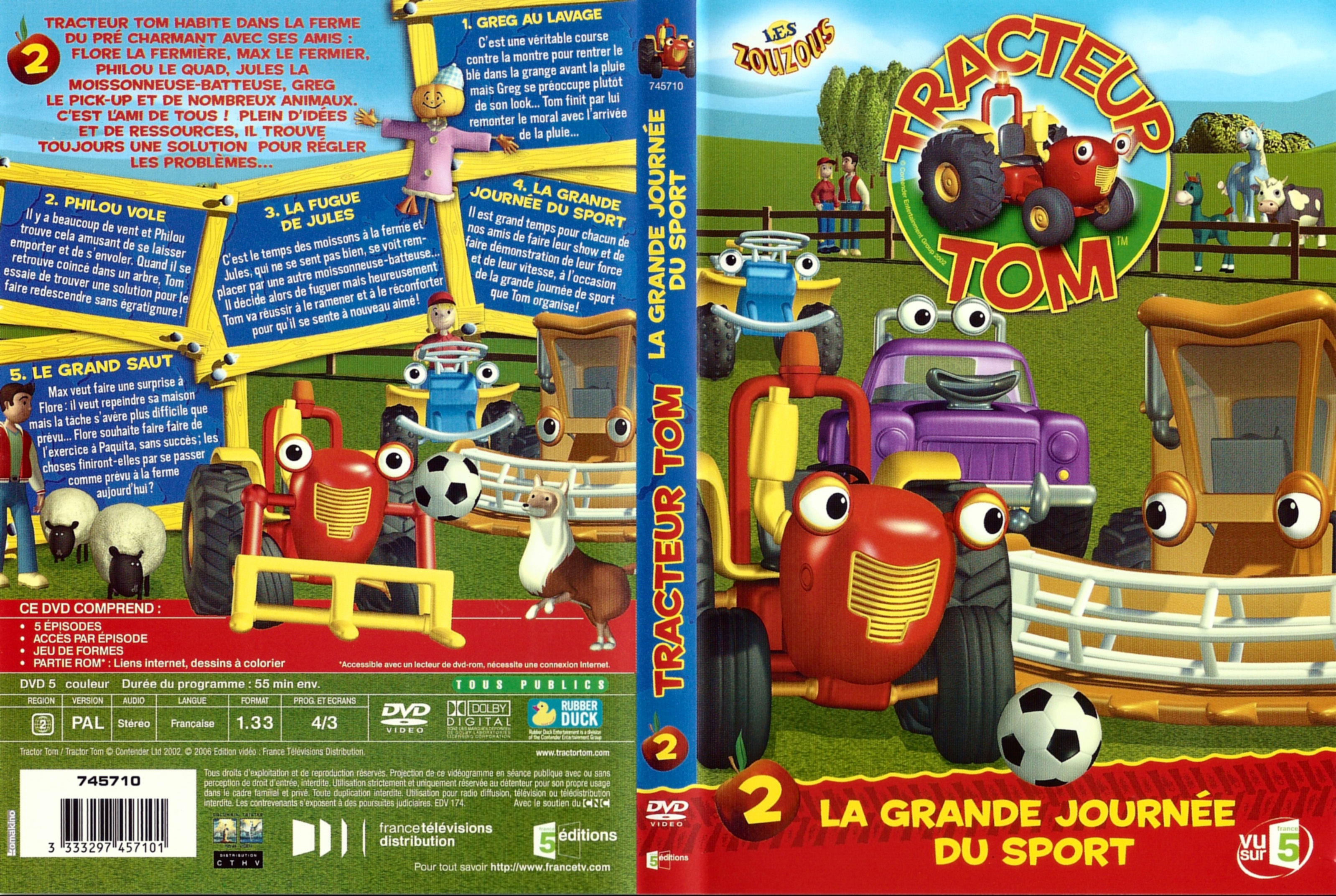 Jaquette DVD Tracteur Tom Saison 1 vol 2