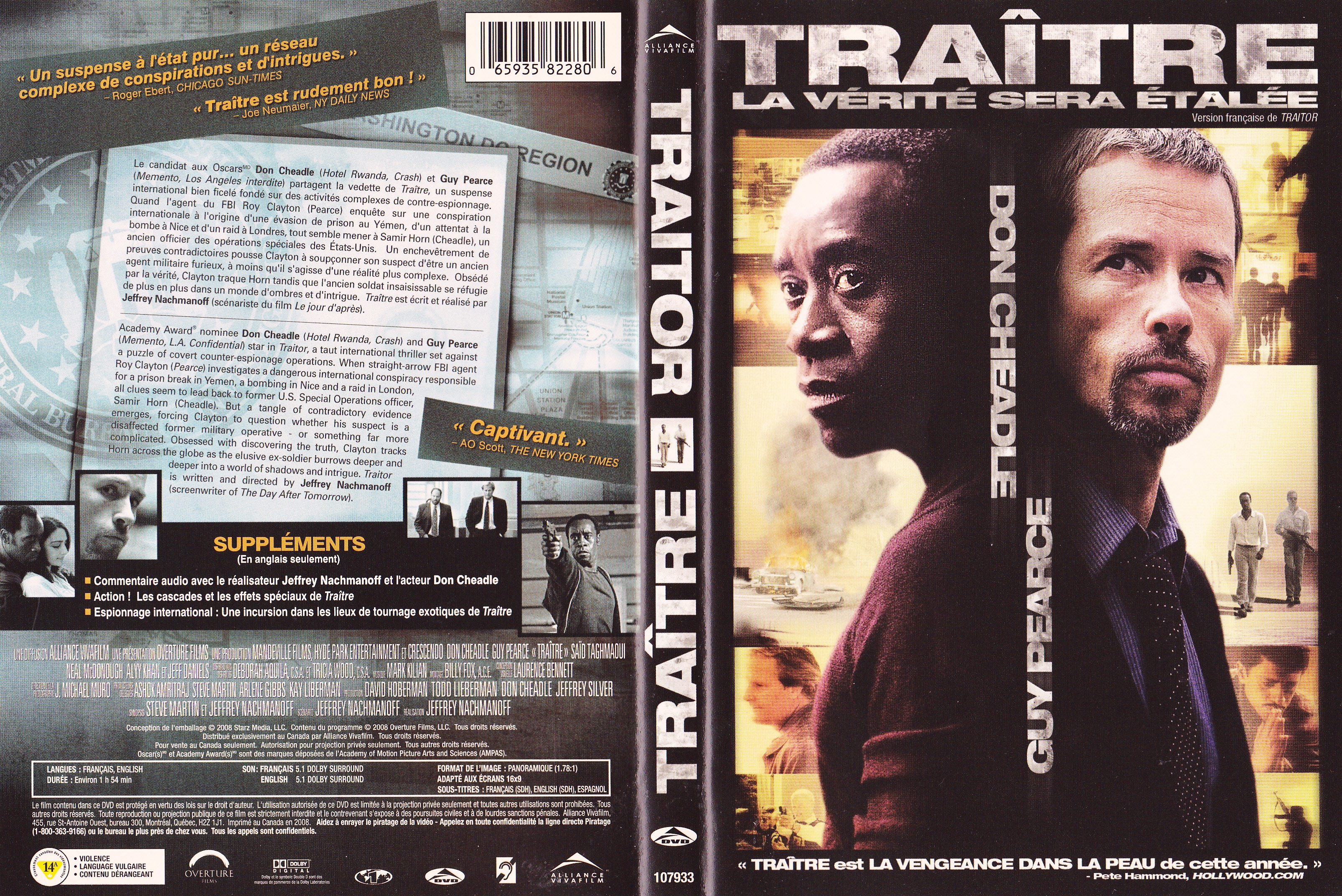 Jaquette DVD Traitre - Traitor (Canadienne)