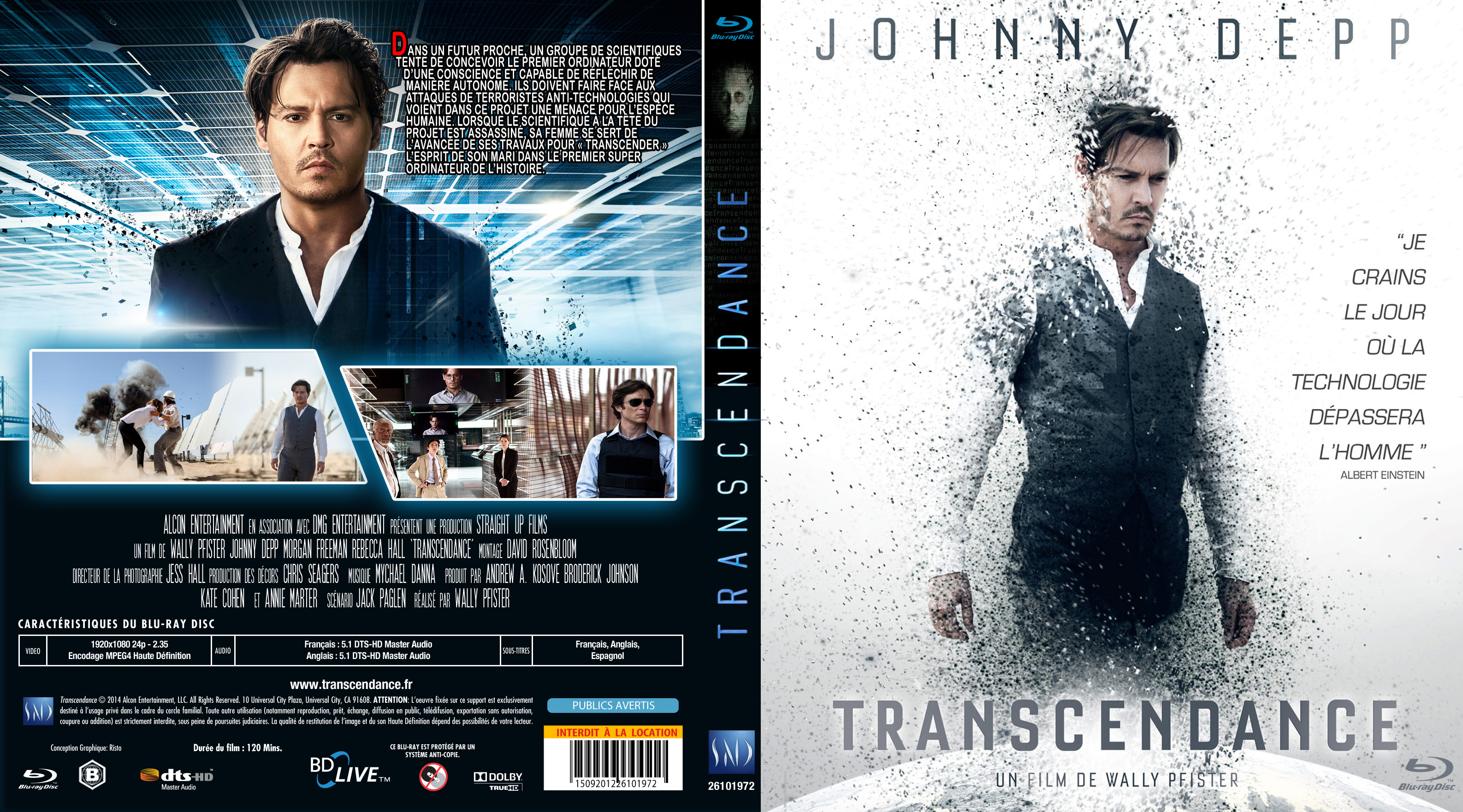 Jaquette DVD Transcendance custom (BLU-RAY)