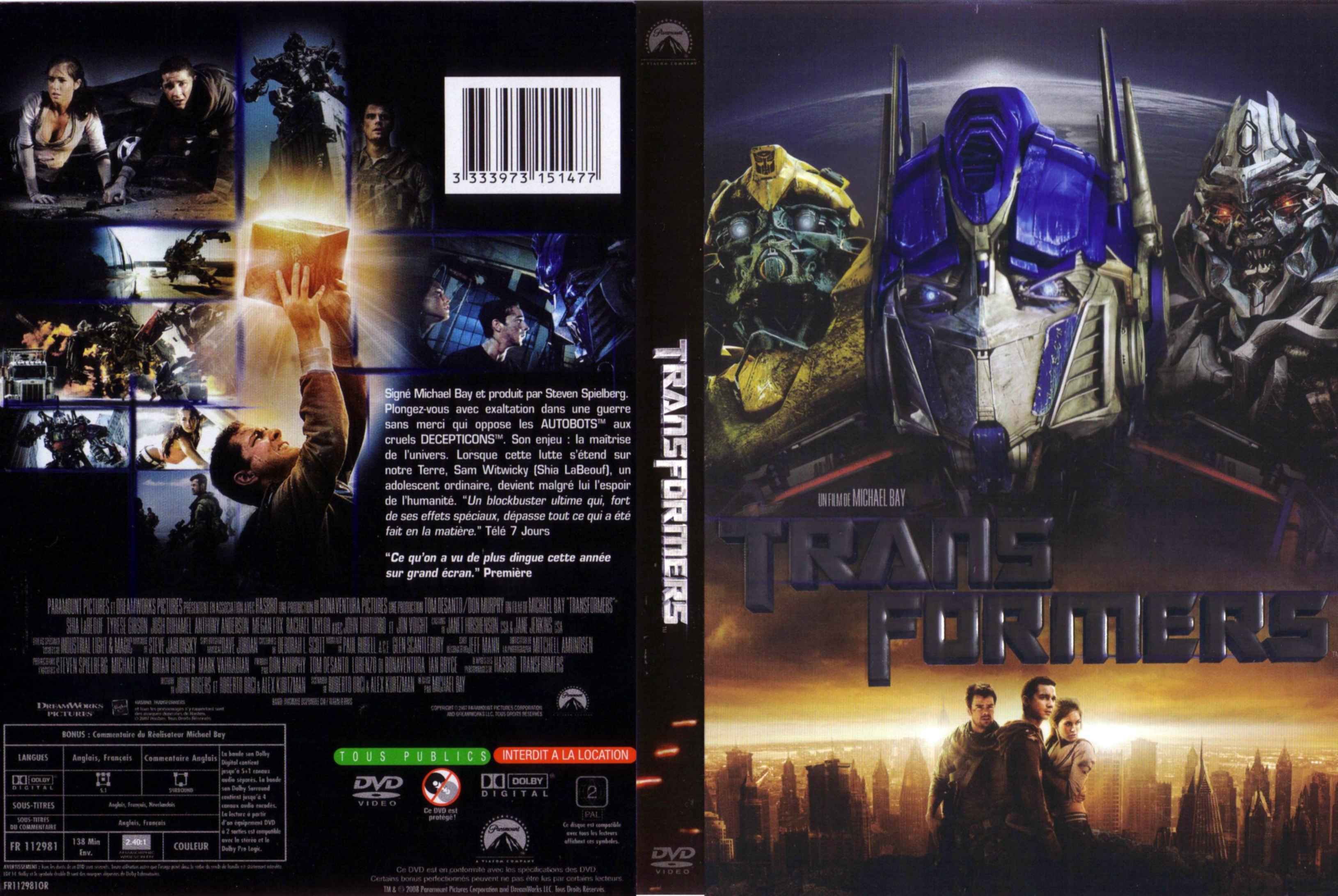 Jaquette DVD Transformers