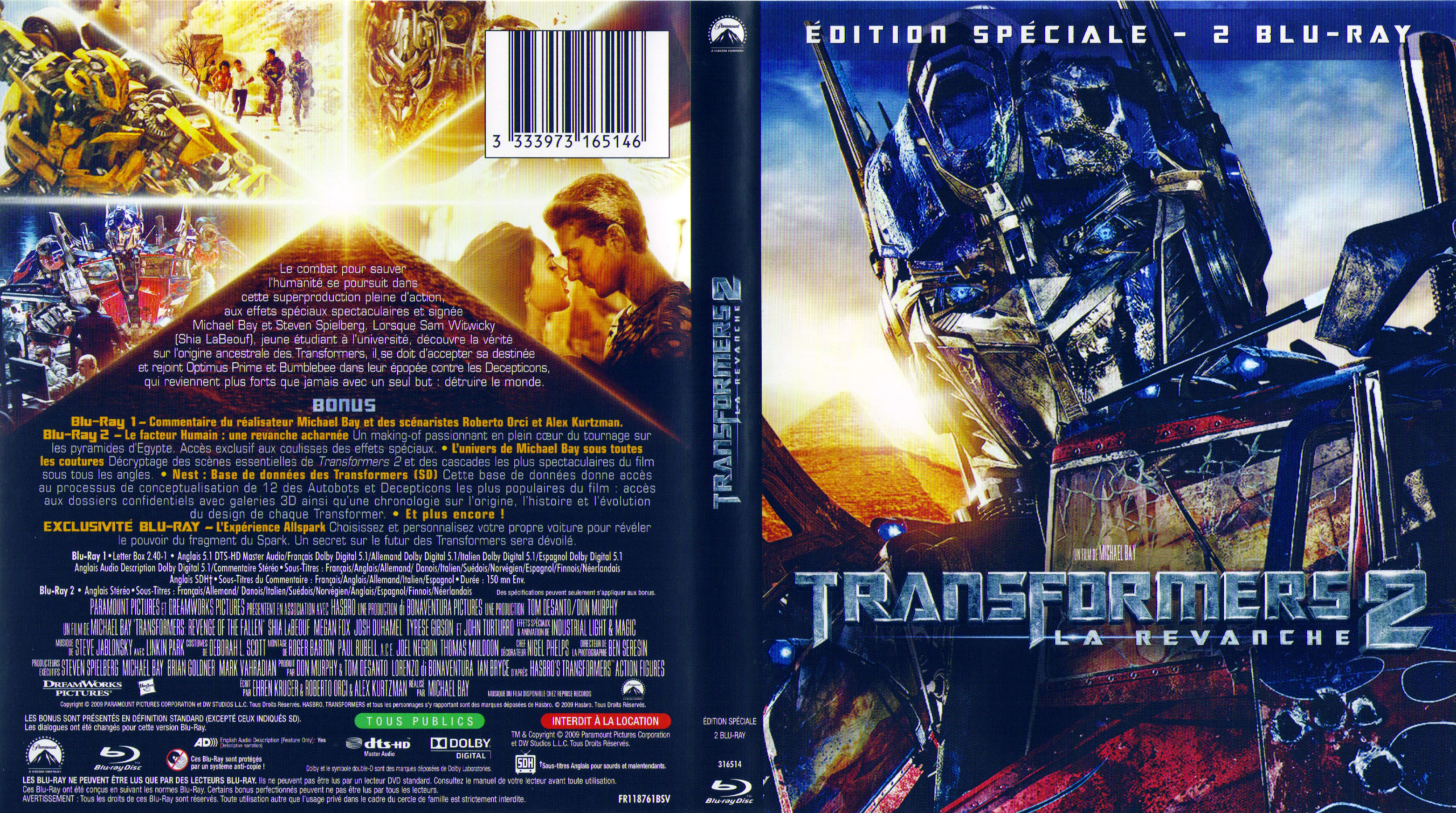 Jaquette DVD Transformers 2 (BLU-RAY) v2