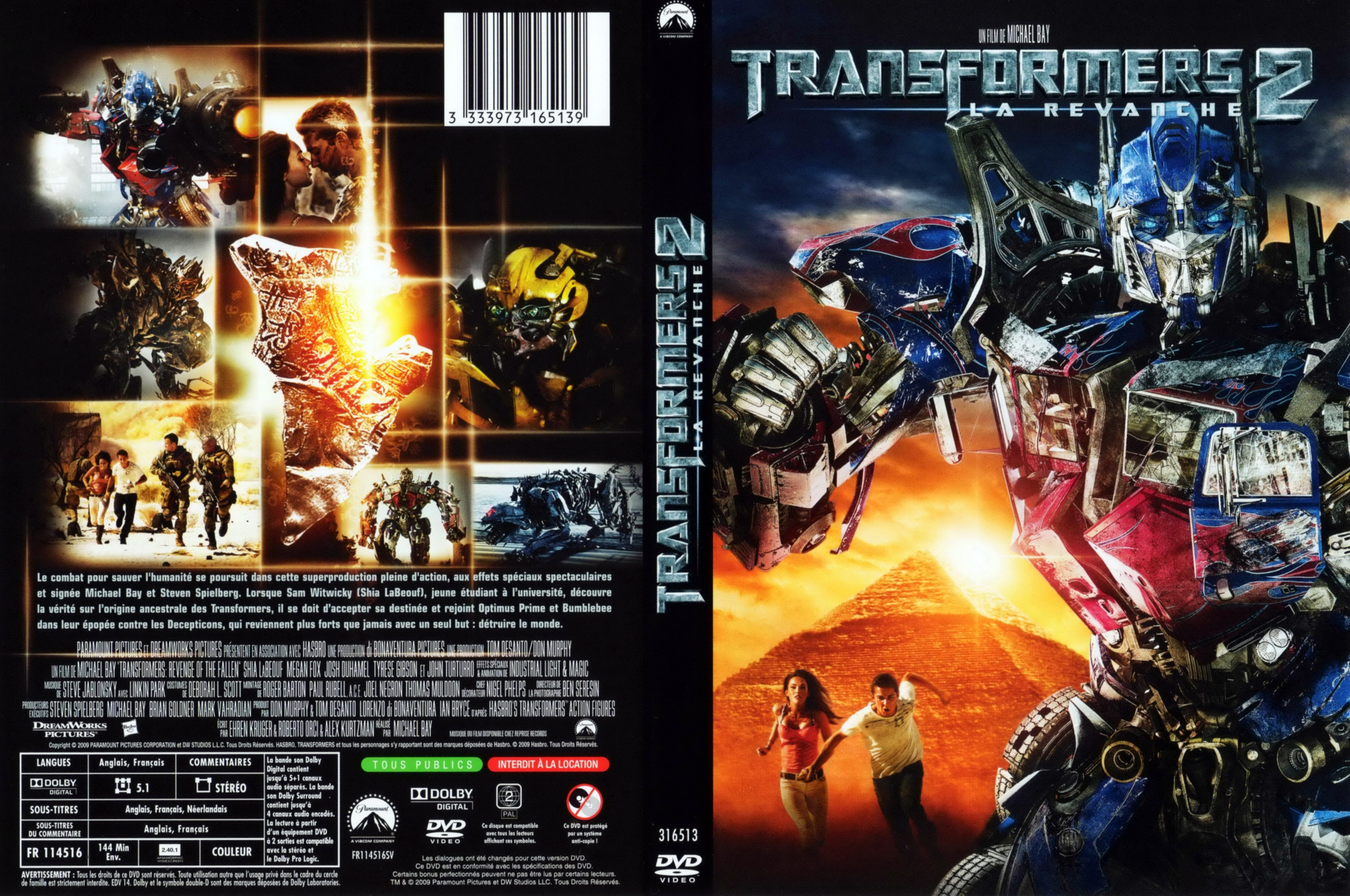 Jaquette DVD Transformers 2 v3
