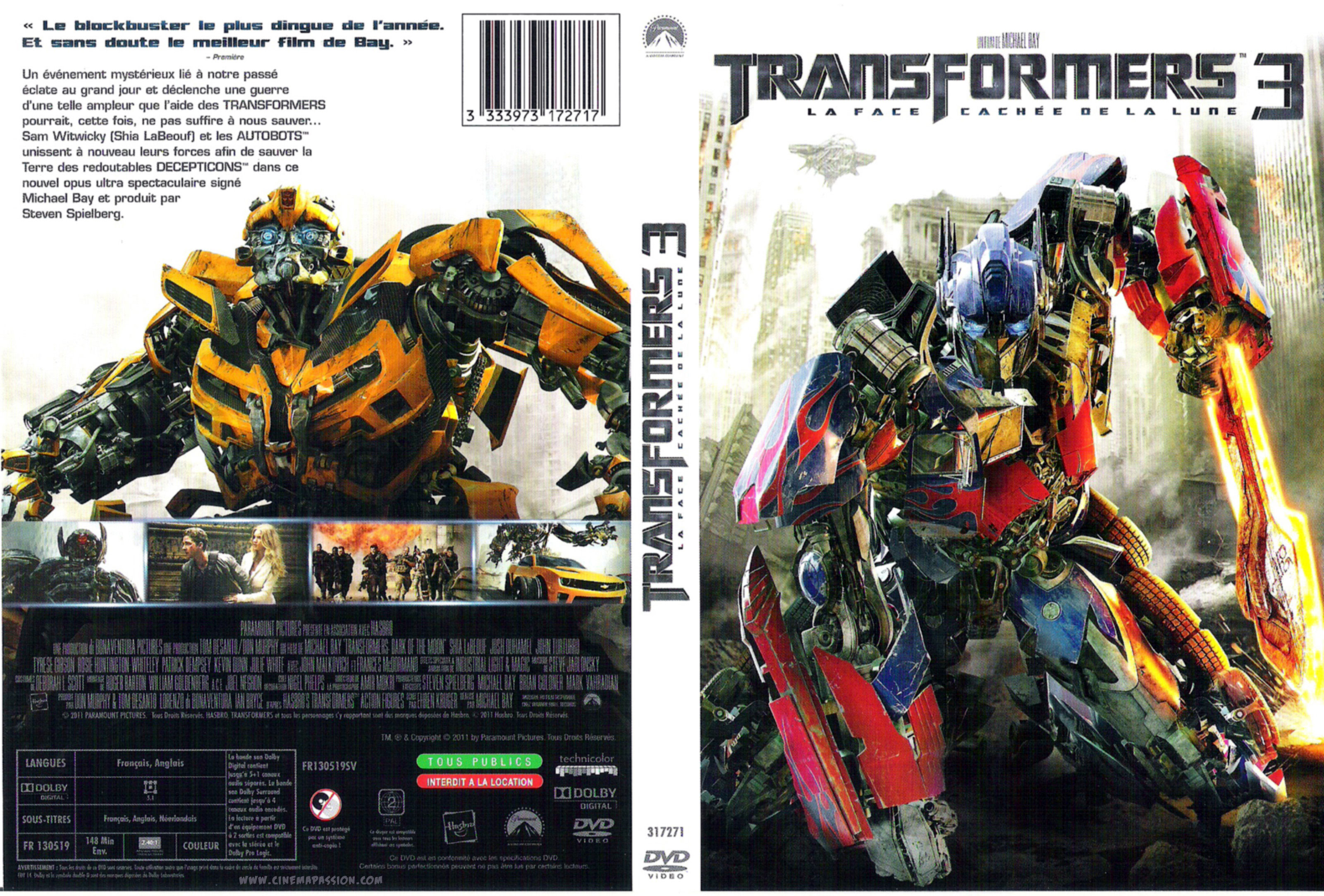Jaquette DVD Transformers 3