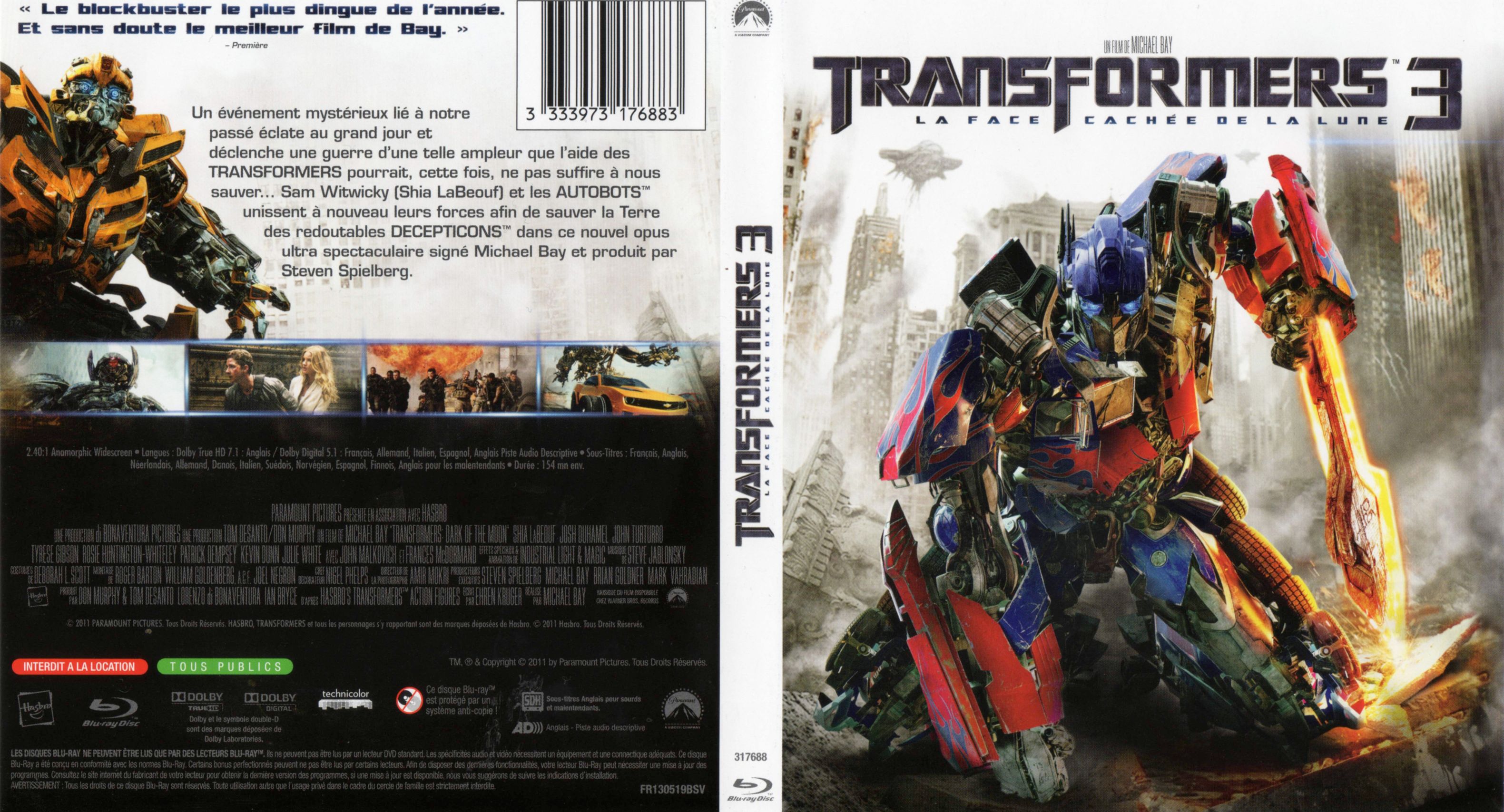 Jaquette DVD Transformers 3 (BLU-RAY)